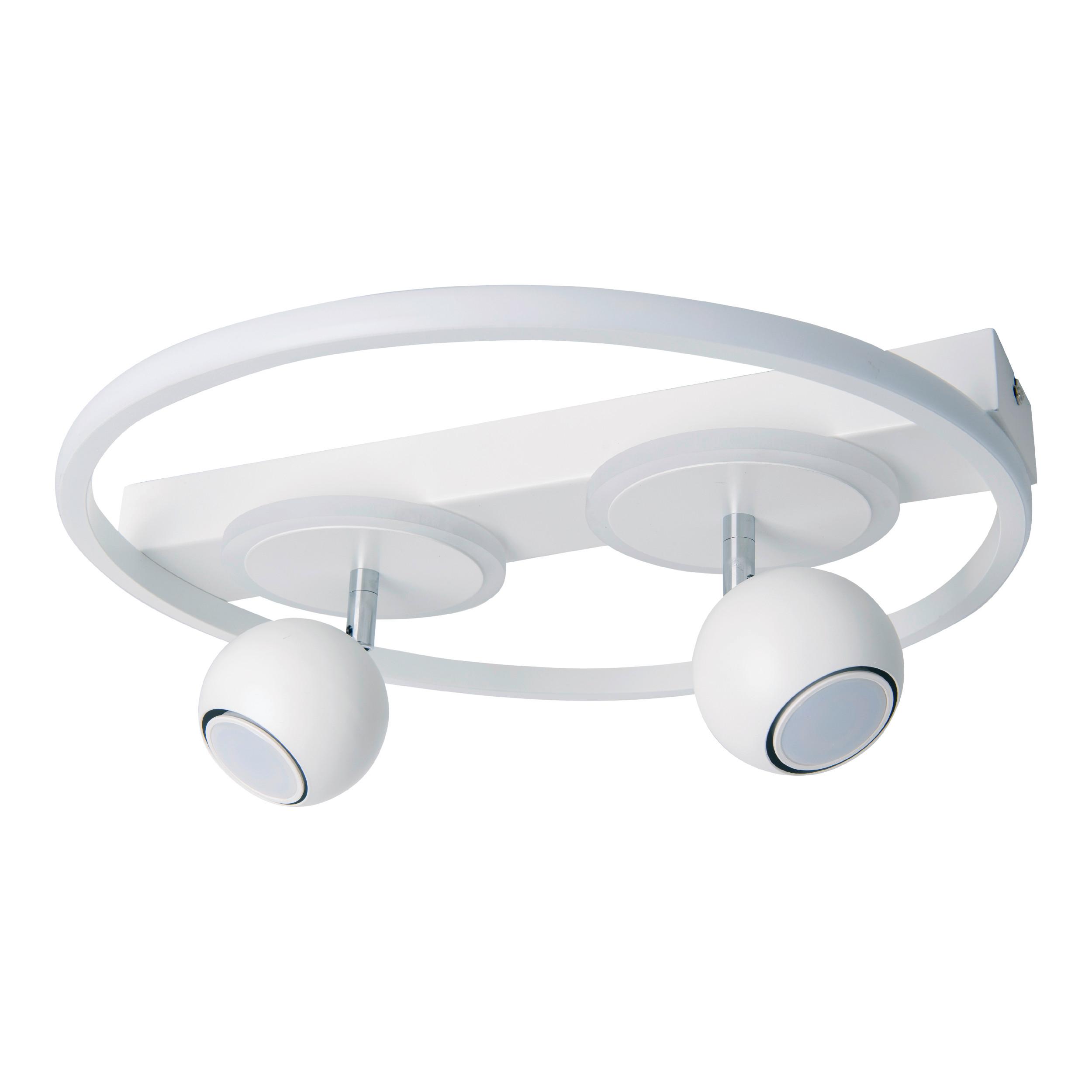 Led-deckenleuchte Ø 40 Cm 2-Flammig - Weiß, Design, Kunststoff/Metall (40/15,5cm) - Näve