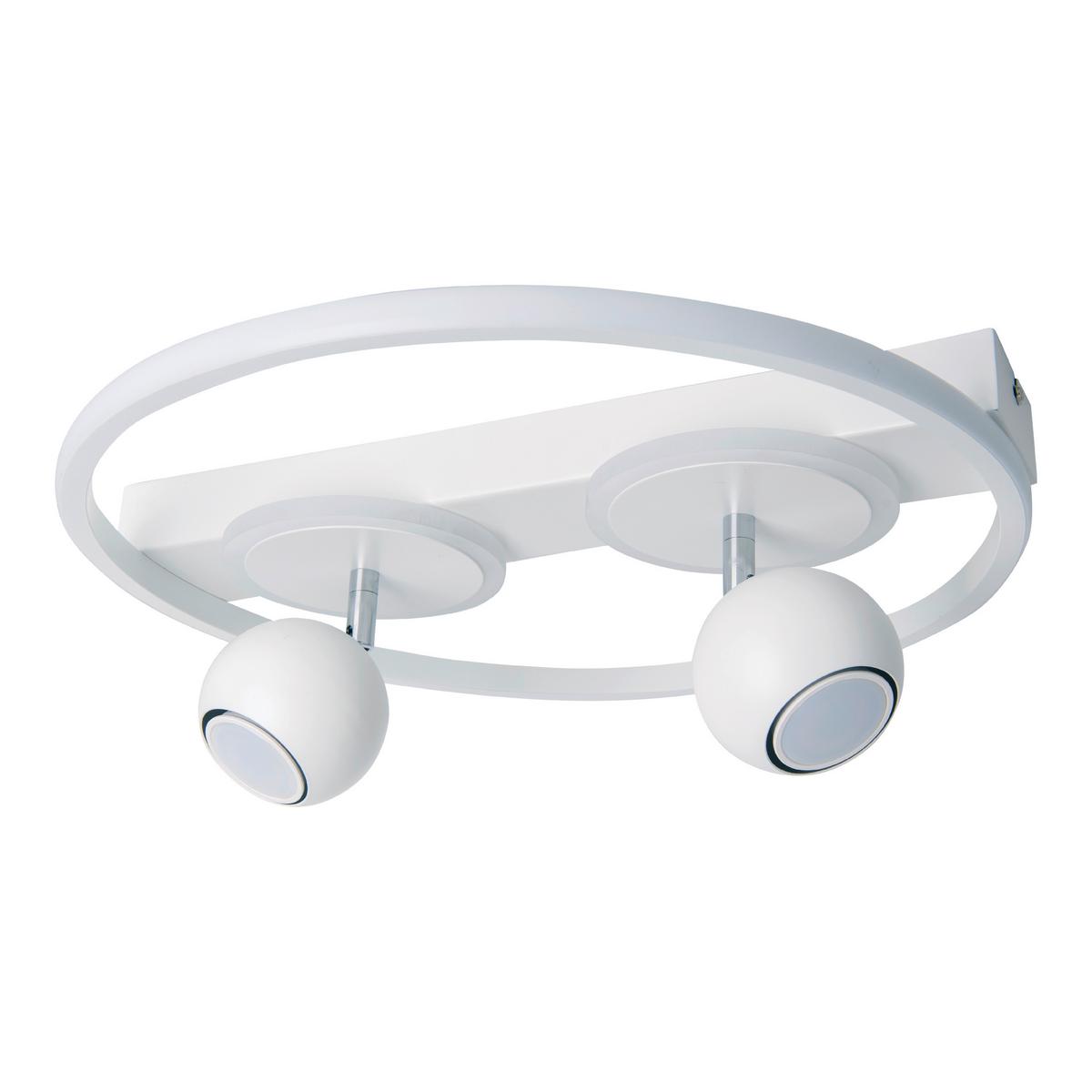 Led-deckenleuchte Ø 40 Cm 2-Flammig - Weiß, Design, Kunststoff/Metall (40/15,5cm) - Näve