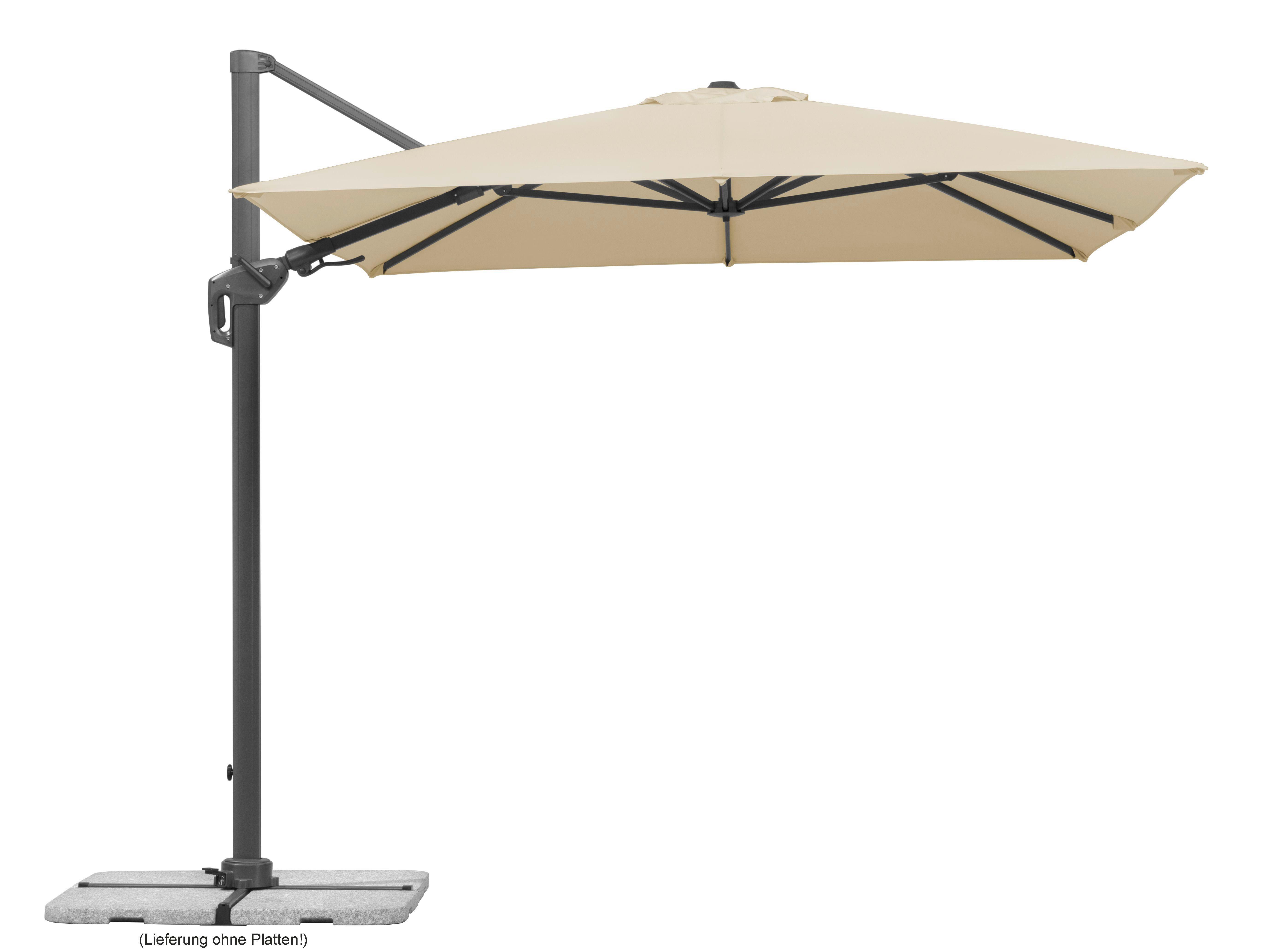 Ampelschirm Rhodos Twist BxHxT: 322x276x260-350 cm Naturfarben