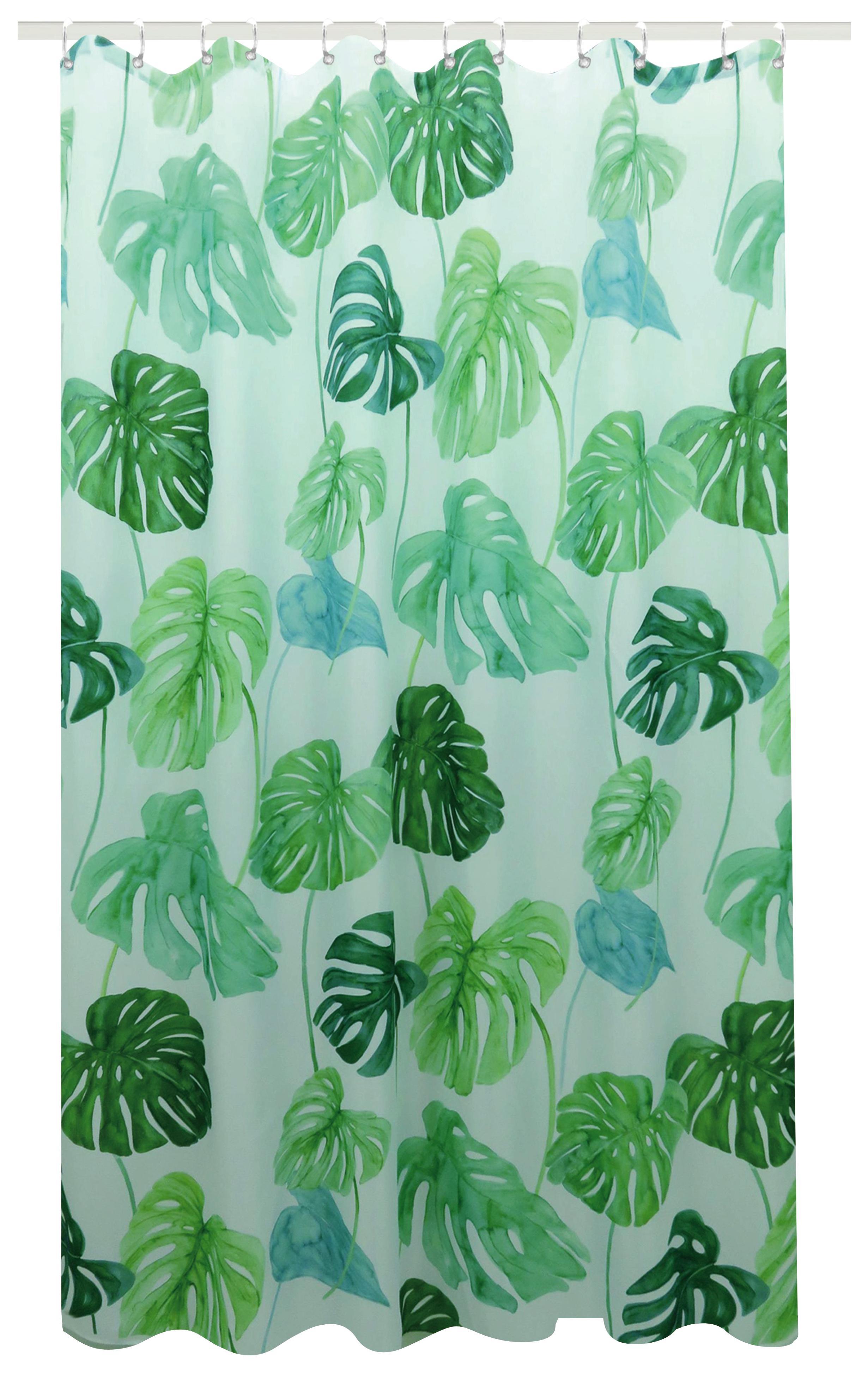 Zuhanyfüggöny Svenja - Zöld/Fehér, modern, Textil (180/200cm) - Luca Bessoni