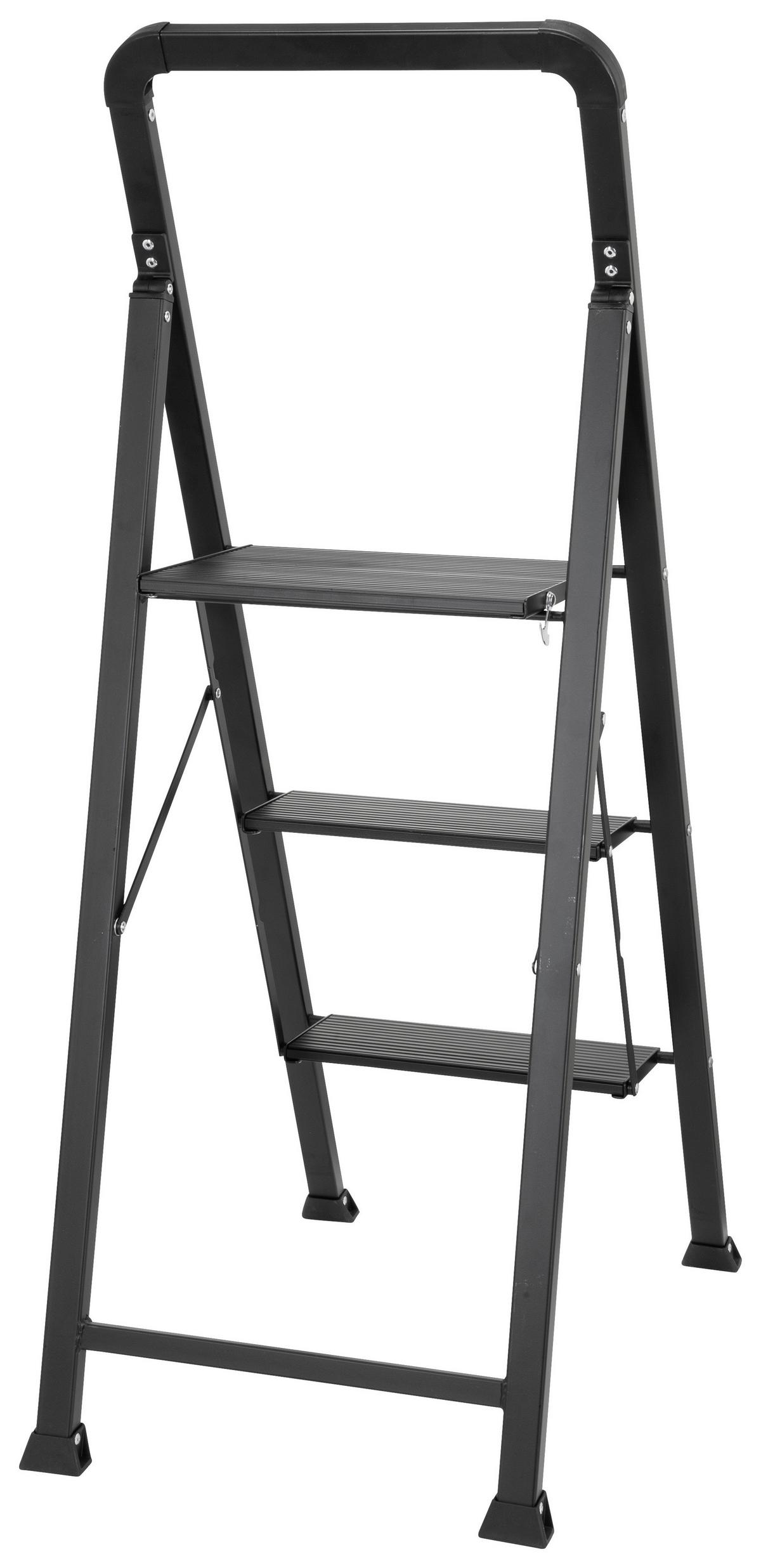 Leiter Solid W6 - Schwarz, Basics, Metall (42/128/5cm) - MID.YOU