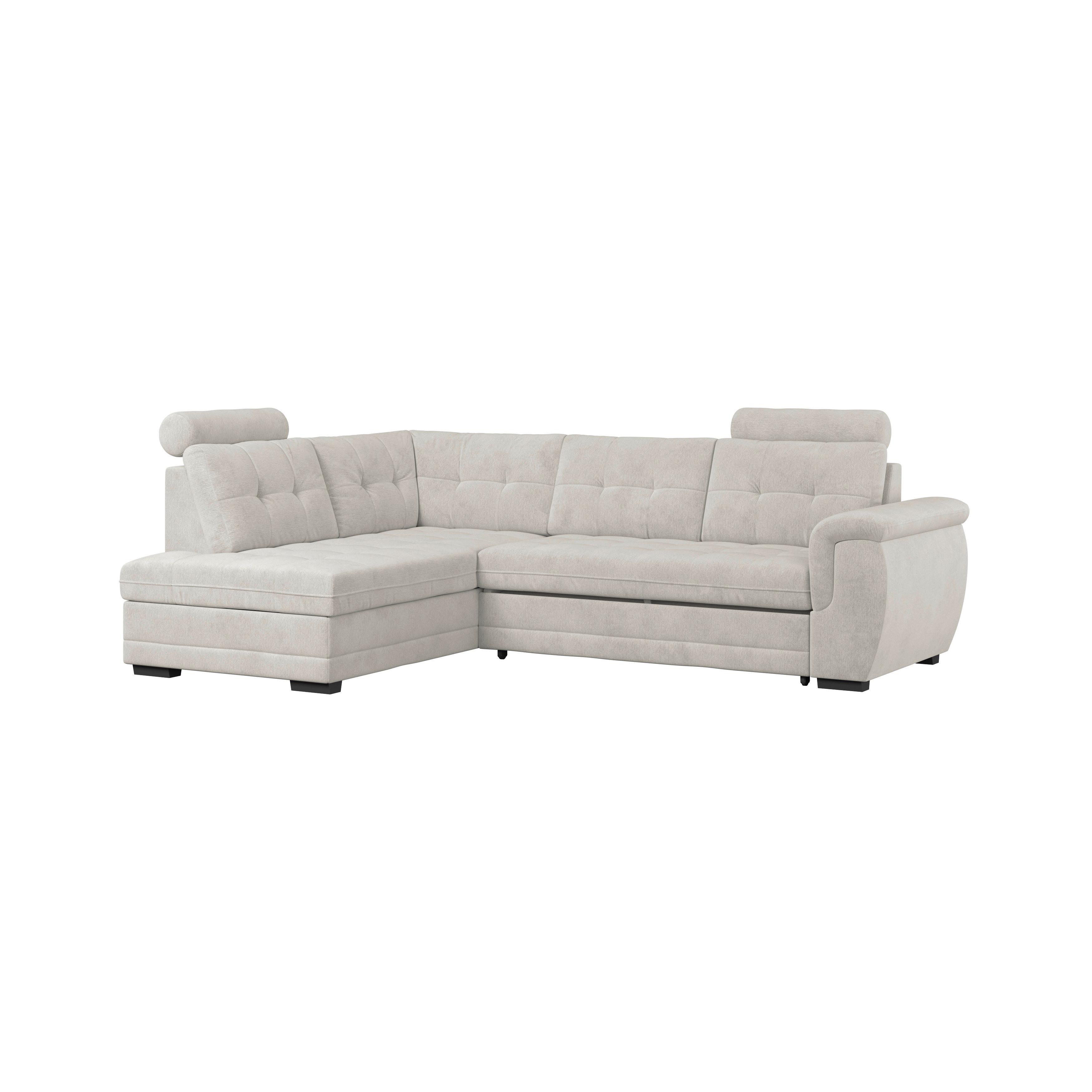 Ecksofa mit Schlaffunktion Falco new Beige 183x251 cm - Beige/Schwarz, KONVENTIONELL, Textil (183/251cm) - Ondega