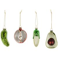 Christbaumanhänger Rina - Rot/Goldfarben, KONVENTIONELL, Glas (6,5/4,5/10cm)