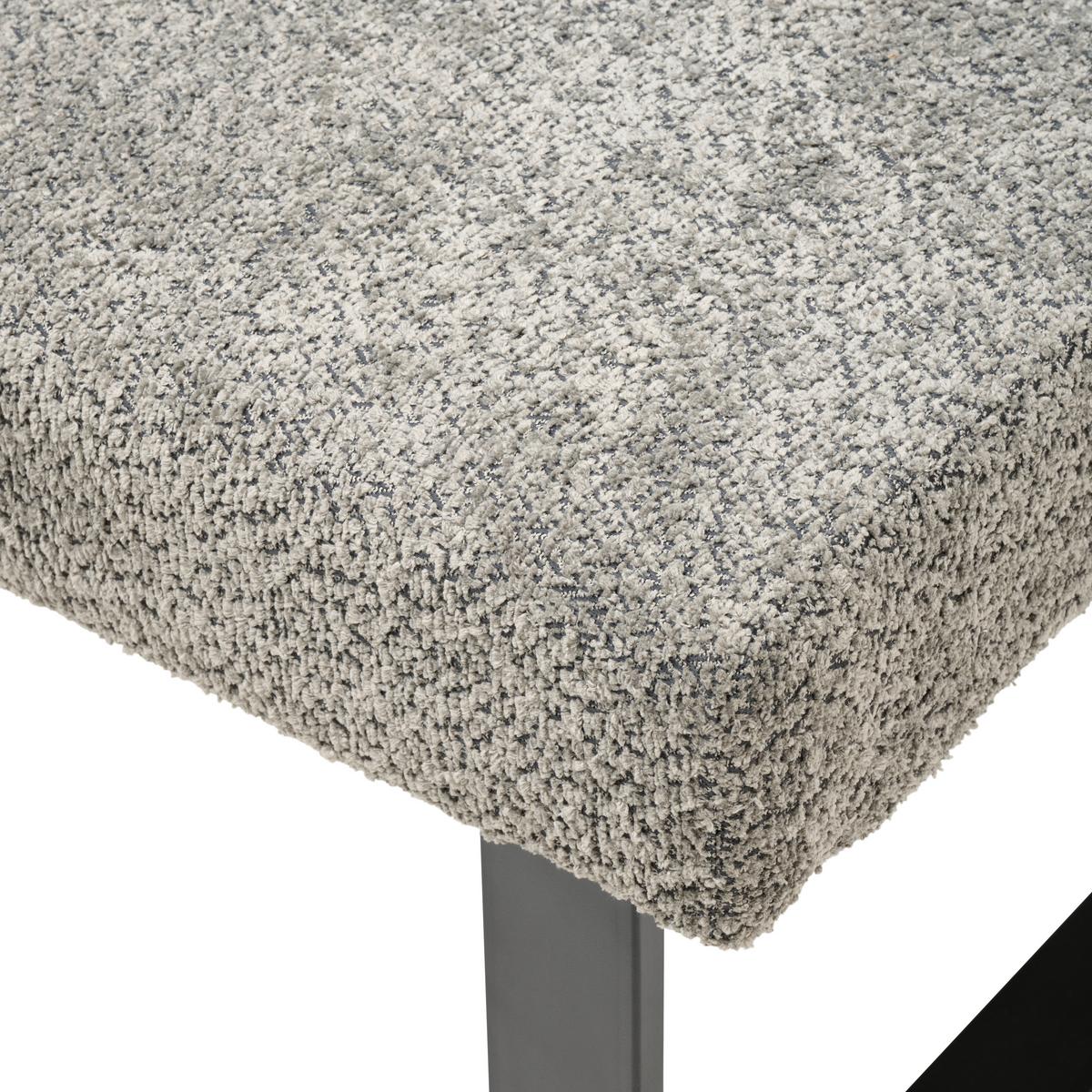 Sitzbank Kea Mit Lehne Grau, B: 140 Cm - Schwarz/Grau, KONVENTIONELL, Textil/Metall (140/83/61cm) - MID.YOU