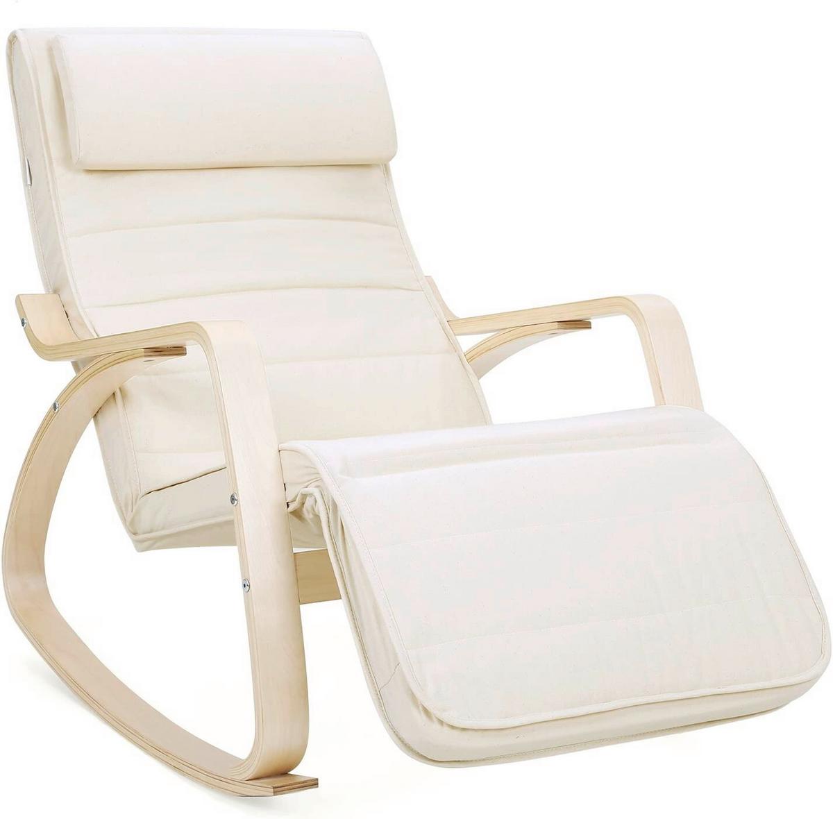 Relaxačné kreslo s vankúšom béžové - béžová, Trend, drevo/textil (115/91/55cm) - Boxxx