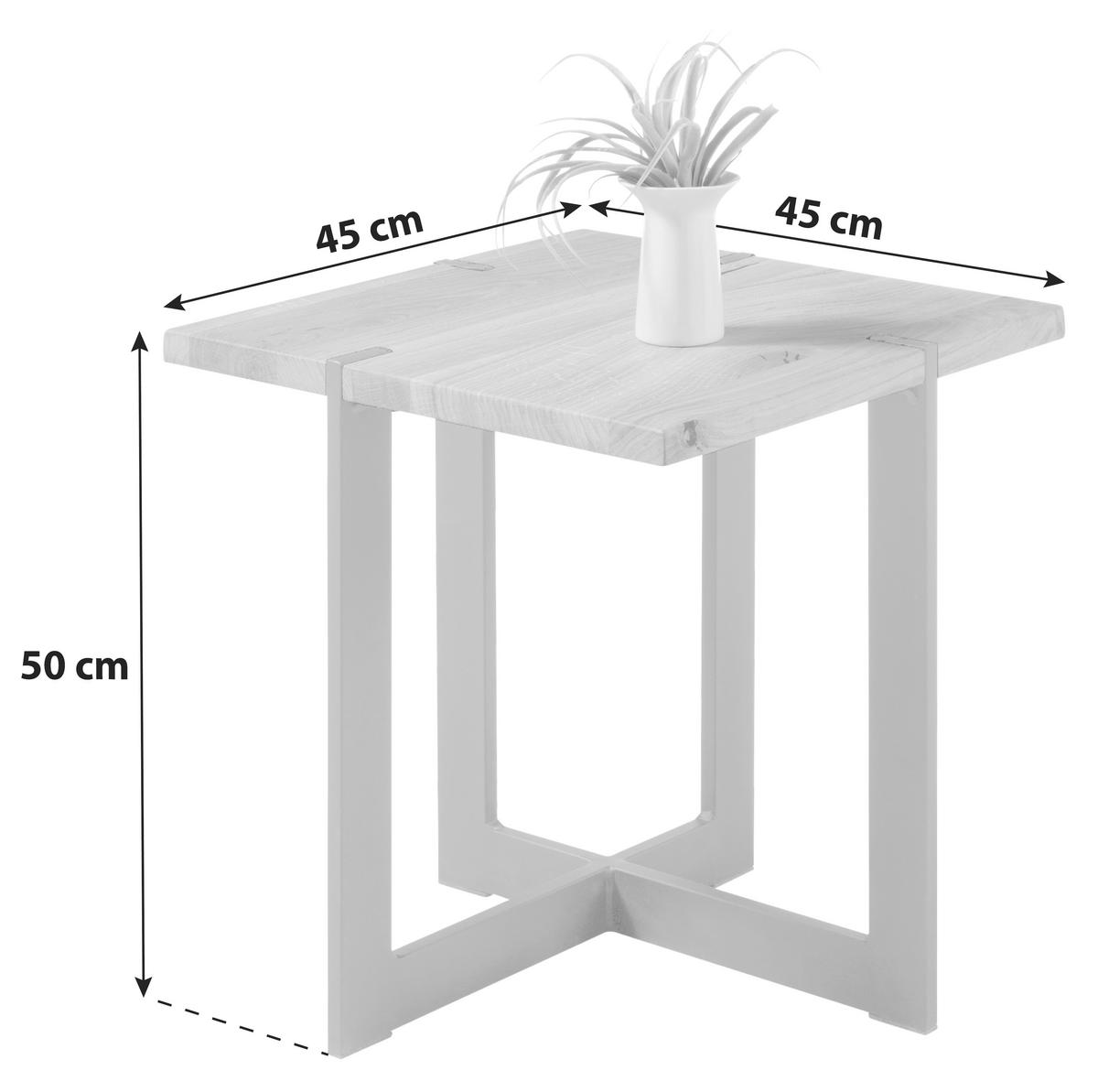 Couchtisch Mit Holzplatte Tiago Mini, Eiche/schwarz - Eichefarben/Schwarz, MODERN, Holz/Metall (45/45/50cm) - Livetastic