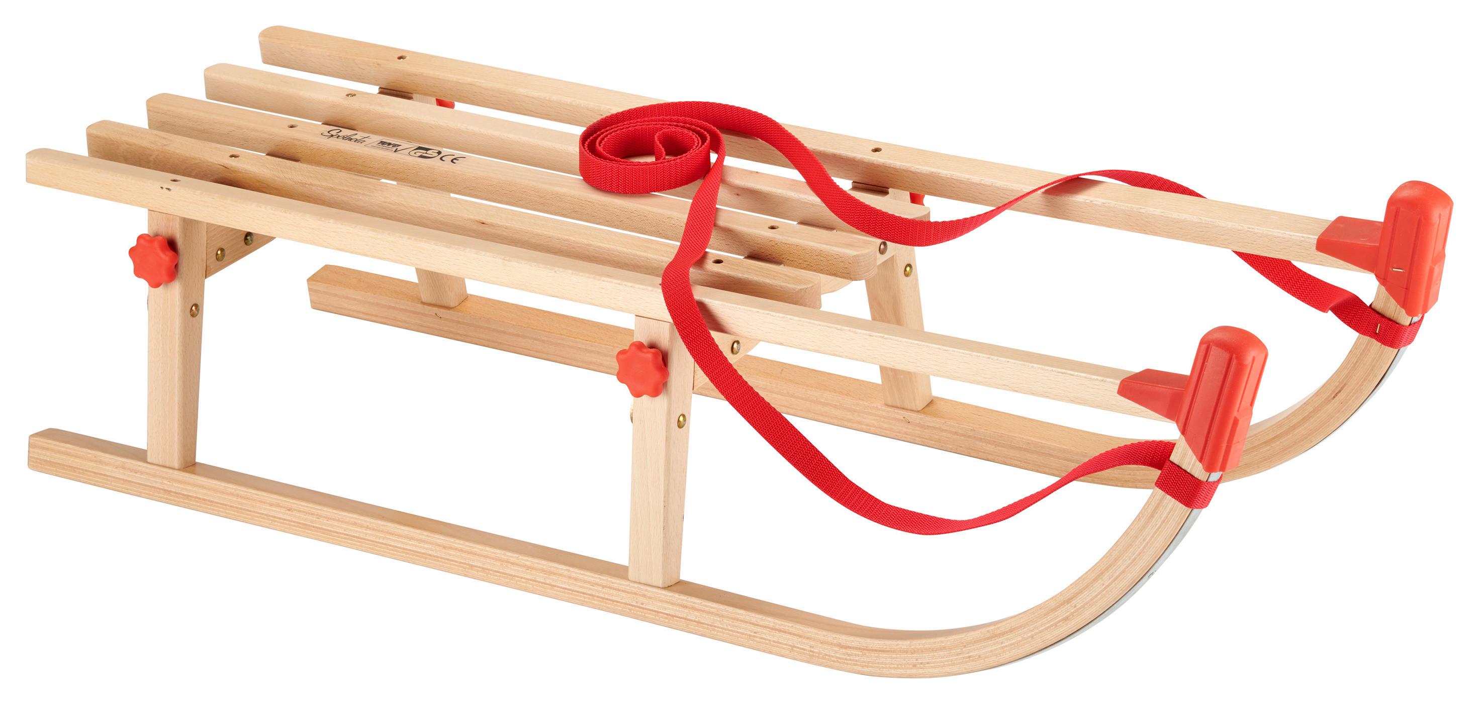 Schlitten Davosrodel Echtholz Klappbar - Buchefarben, Basics, Holz (35/27/92cm) - Ondega