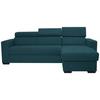 Rohová sedačka MARCO, oboustranná, petrolejový velur - petrolej/černá, Konvenční, kov/dřevo (238/78-94/170cm)