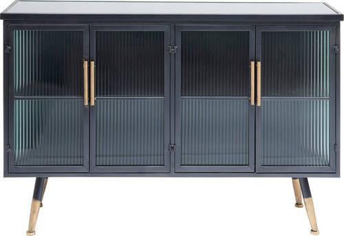 Sideboard La Gomera - Anthrazit/Messingfarben, Trend, Glas/Holzwerkstoff (120/75/38cm) - Kare-Design