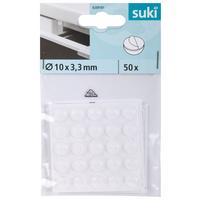 Öntapadós Ajtóütköző 10x3,3mm 50db - áttetsző, műanyag (1/0,3cm) - Suki