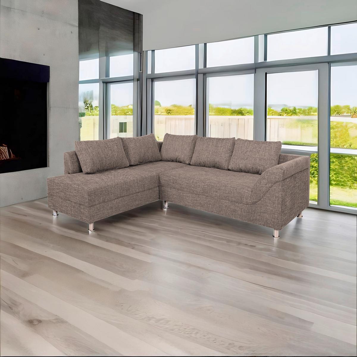 Rohová sedačka BERN, obojstranná, cappuccino - čierna/cappuccino, Design, kompozitné drevo/textil (200/267cm) - P & B