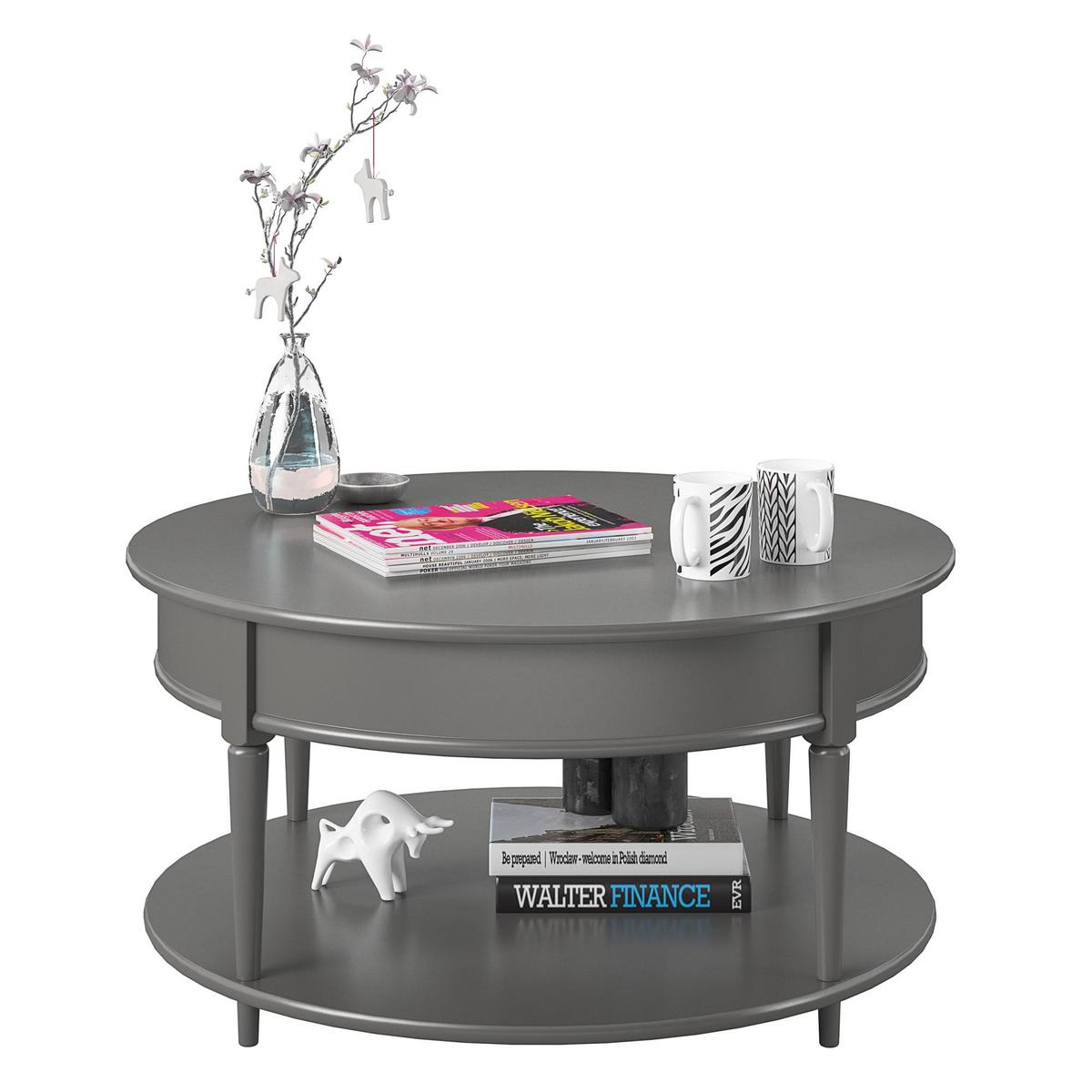 Couchtisch Aurora mit Ablagefach Grau - Grau, Design, Holzwerkstoff (91/46/91cm) - MID.YOU