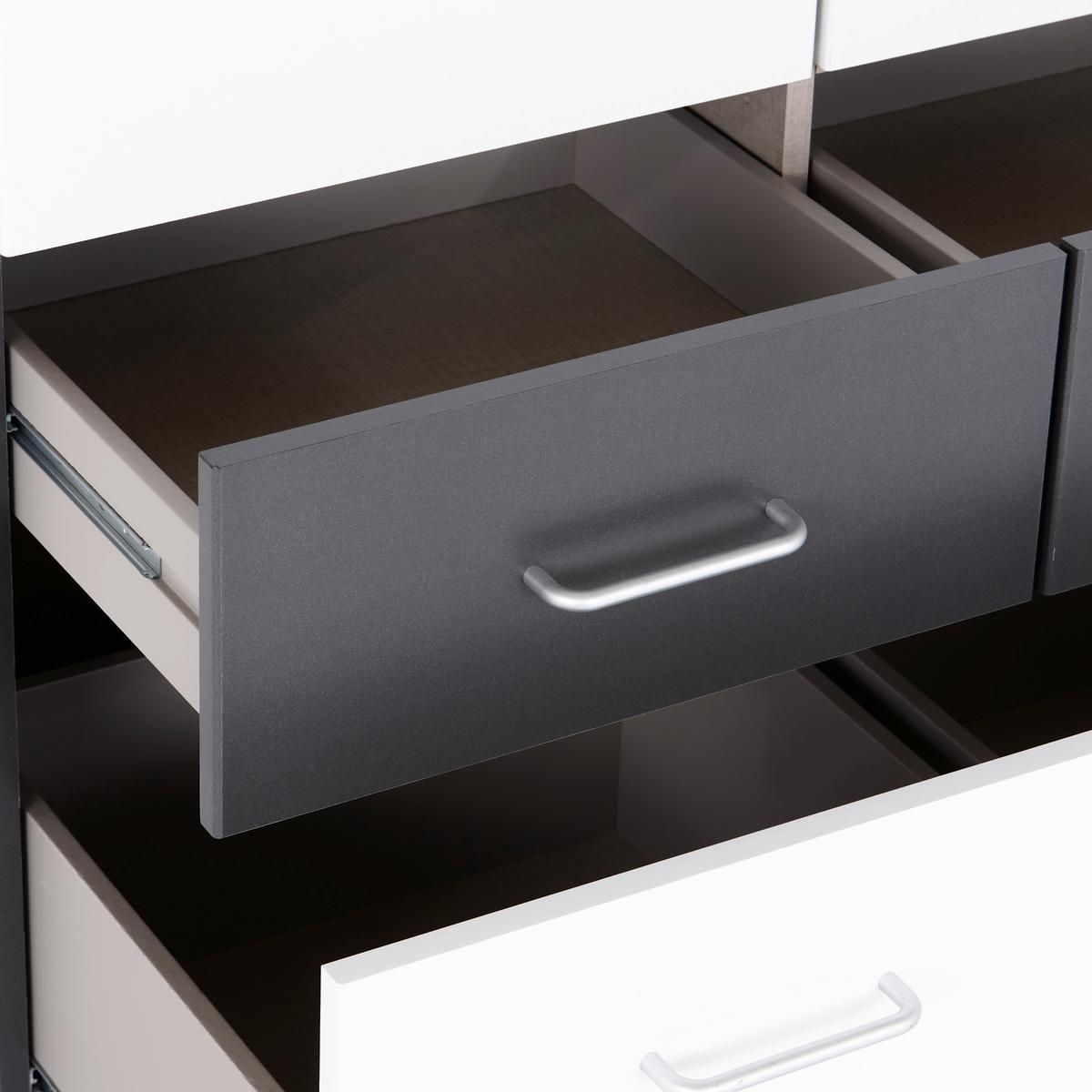 Drehtürenschrank 136 cm Aalen Extra Grau/Weiß - Weiß/Grau, KONVENTIONELL, Holzwerkstoff (136/197/54cm)