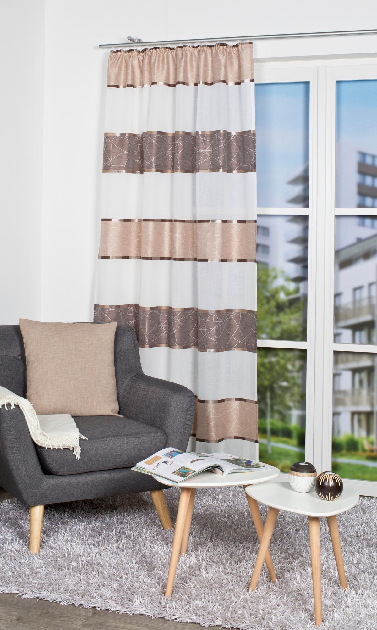 FERTIGVORHANG WALTER - Cappuccino, Design, Textil (140/245cm) - Schmidt W. Gmbh