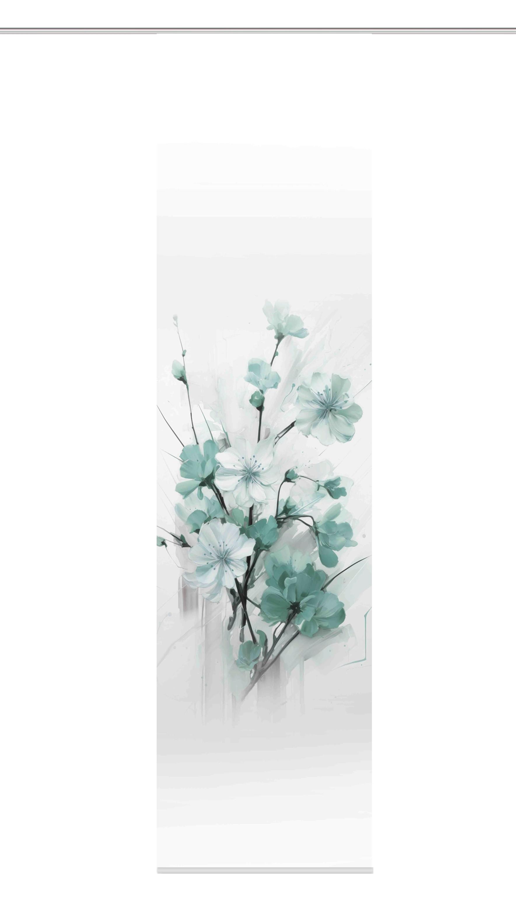 Flächenvorhang Lotus - Salbeigrün/Weiß, Natur, Textil (60/245cm)