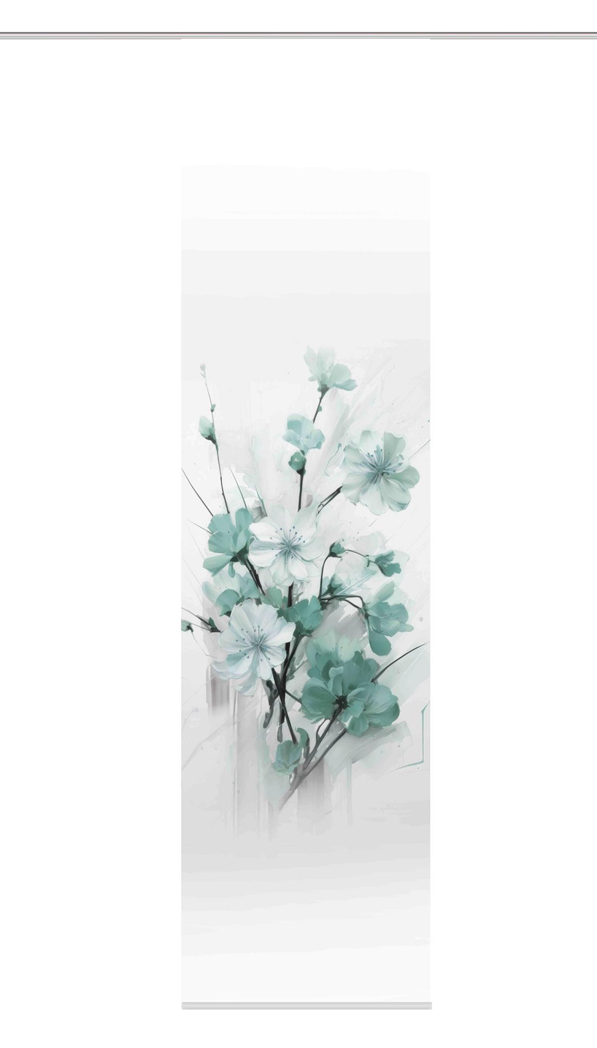 Flächenvorhang Lotus - Salbeigrün/Weiß, Natur, Textil (60/245cm)