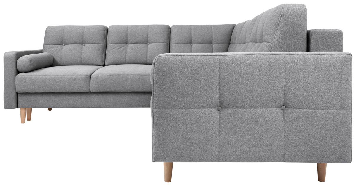 Eckschlafsofa Noret Hellgrau S: 242/242 cm - Dunkelgrau/Eiche Wotan, KONVENTIONELL, Textil (242/242cm) - MID.YOU