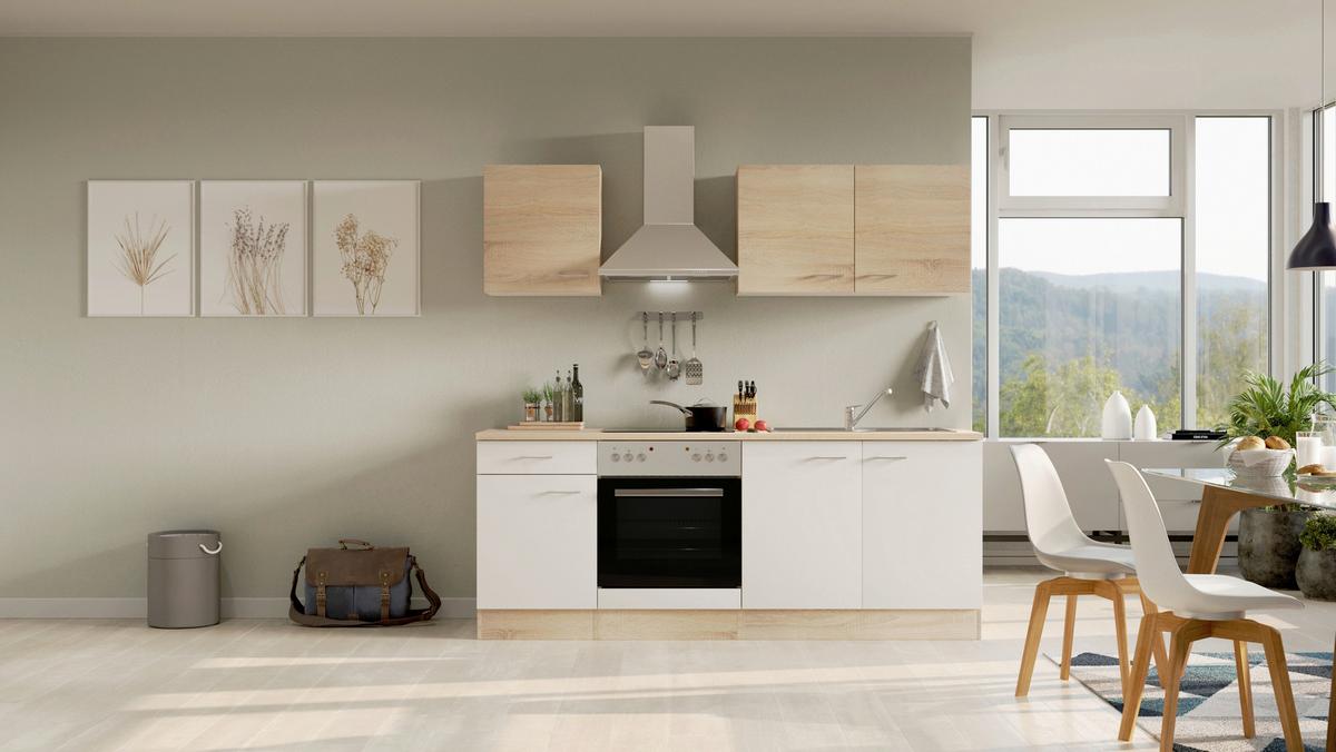 KUCHYŇSKÁ HORNÍ SKŘÍŇKA SAMOA  H 80 - bílá/Sonoma dub, Konvenční, kompozitní dřevo/plast (80/54,8/32cm)