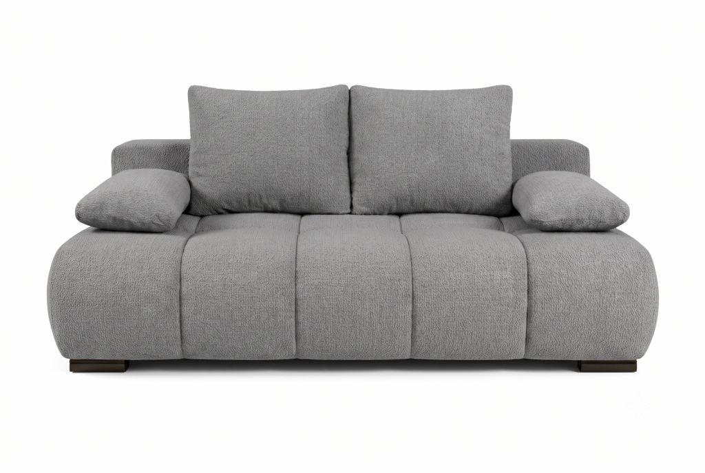 Boxspringová pohovka BOB, sivá ženilka - čierna/sivá, Konventionell, kompozitné drevo/textil (209/105cm) - Based