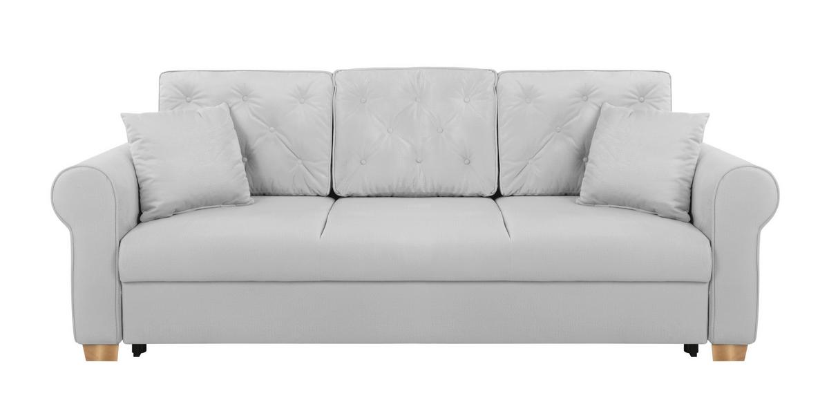 Schlafsofa Arles, Hellgrau 20 B: 240 Cm - Buchefarben/Hellgrau, Design, Textil (240/94/98cm) - MID.YOU