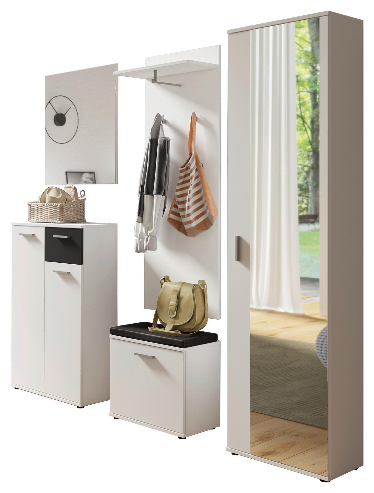 Wandspiegel Jakob Weiß B: 60 Cm - Weiß, LIFESTYLE, Glas/Holz (60/70/2cm) - MID.YOU