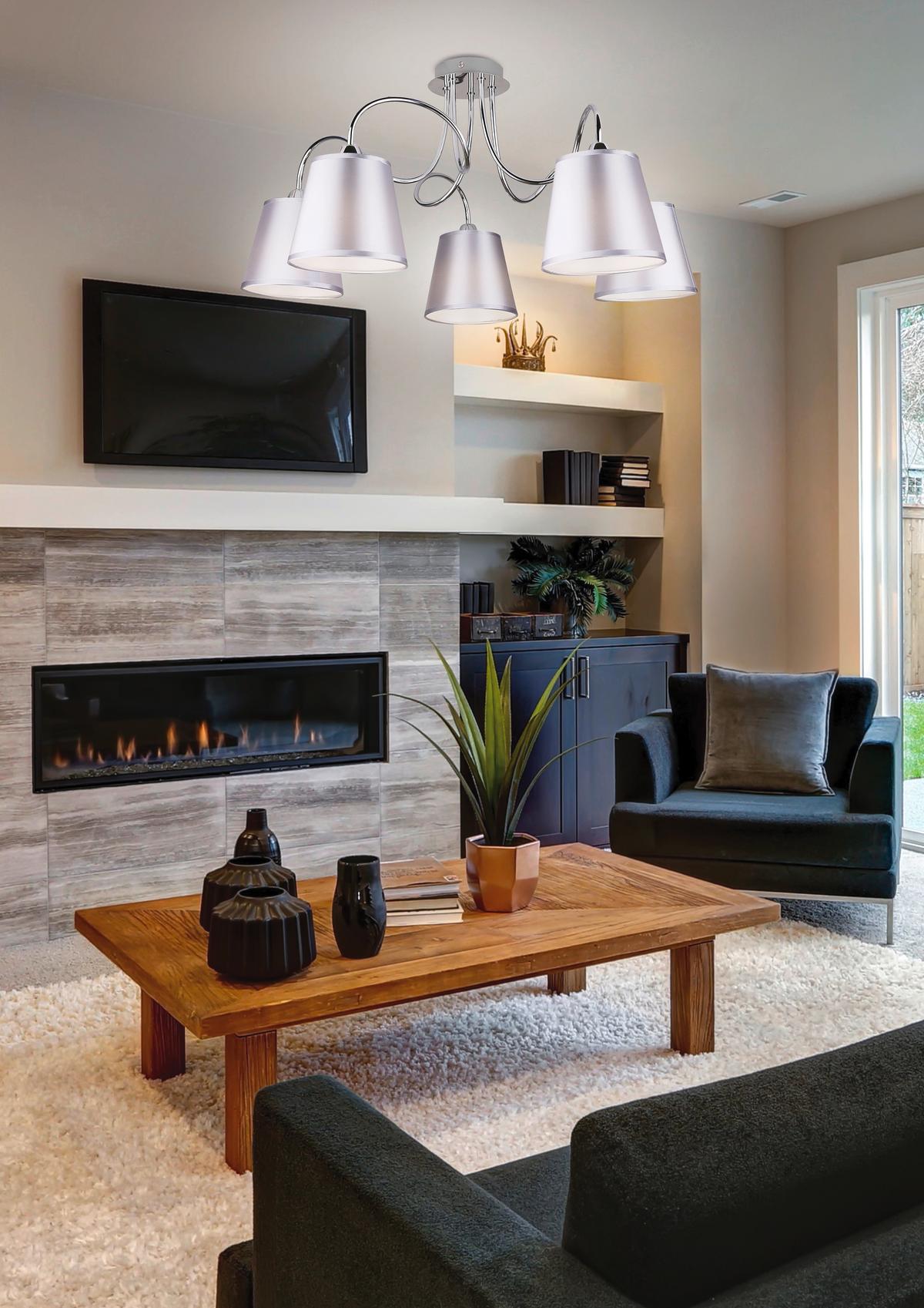 Deckenleuchte 35-70753 Luk - Chromfarben, KONVENTIONELL, Kunststoff/Metall (70/70/36cm)