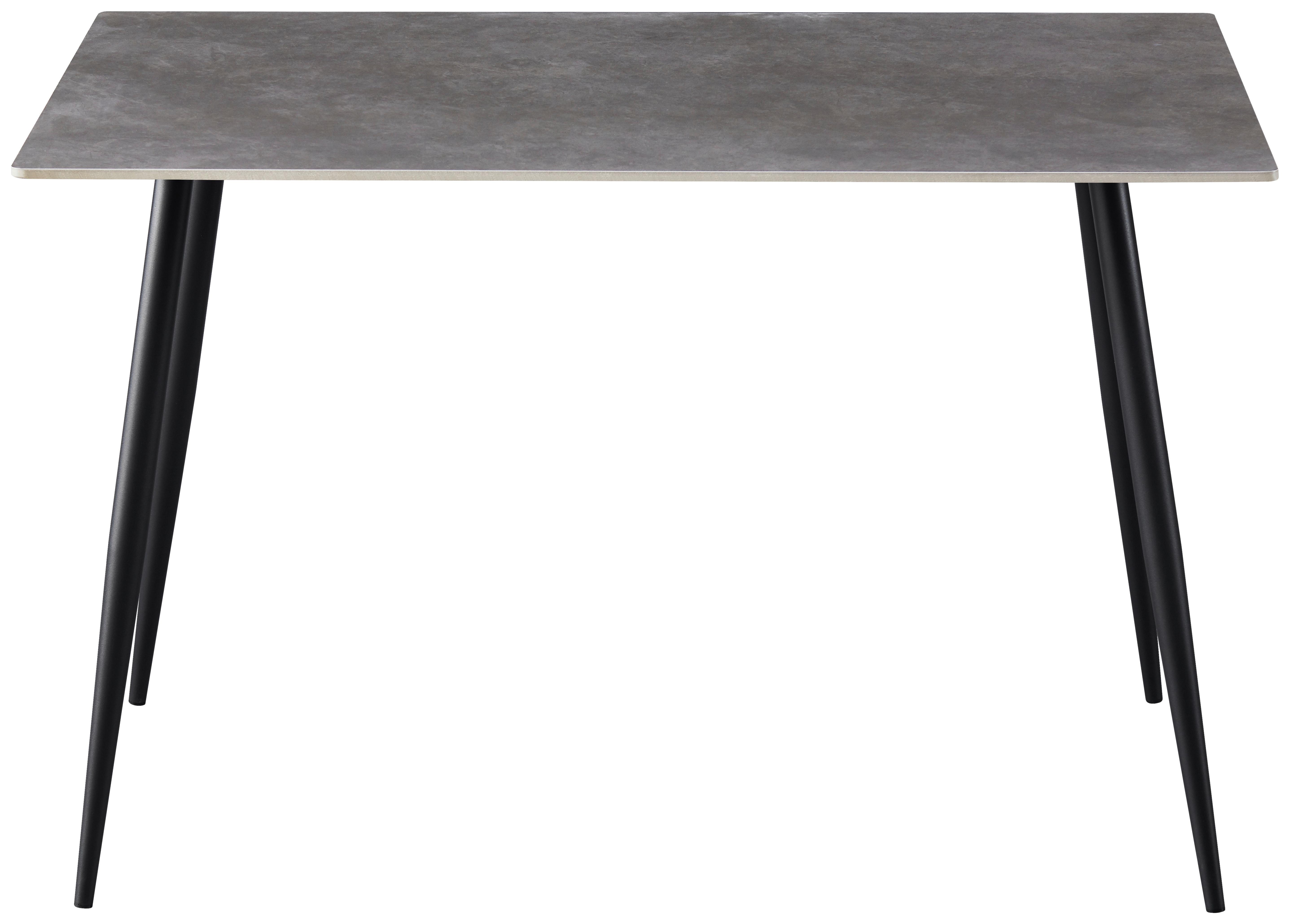 Esstisch Toni Keramikplatte, B: 120 cm - Schwarz/Grau, MODERN, Keramik/Metall (120/76/80cm)