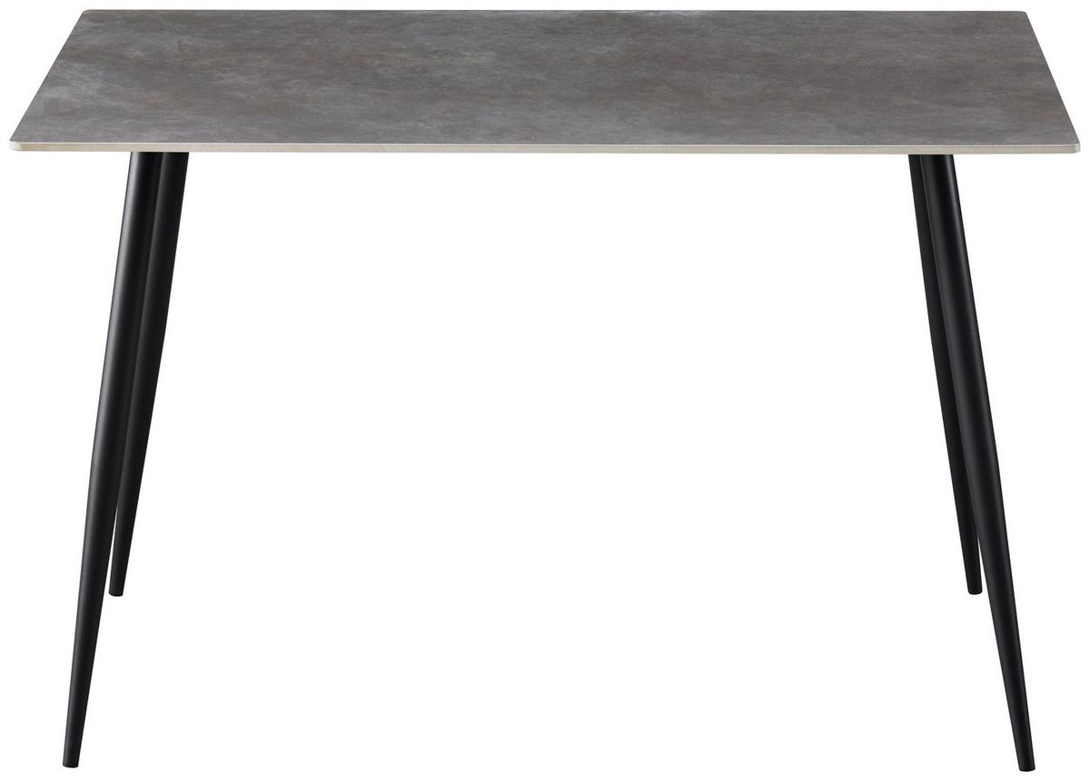 Étkezőasztal Toni - fekete/szürke, Modern, fém/kerámia (120/76/80cm)