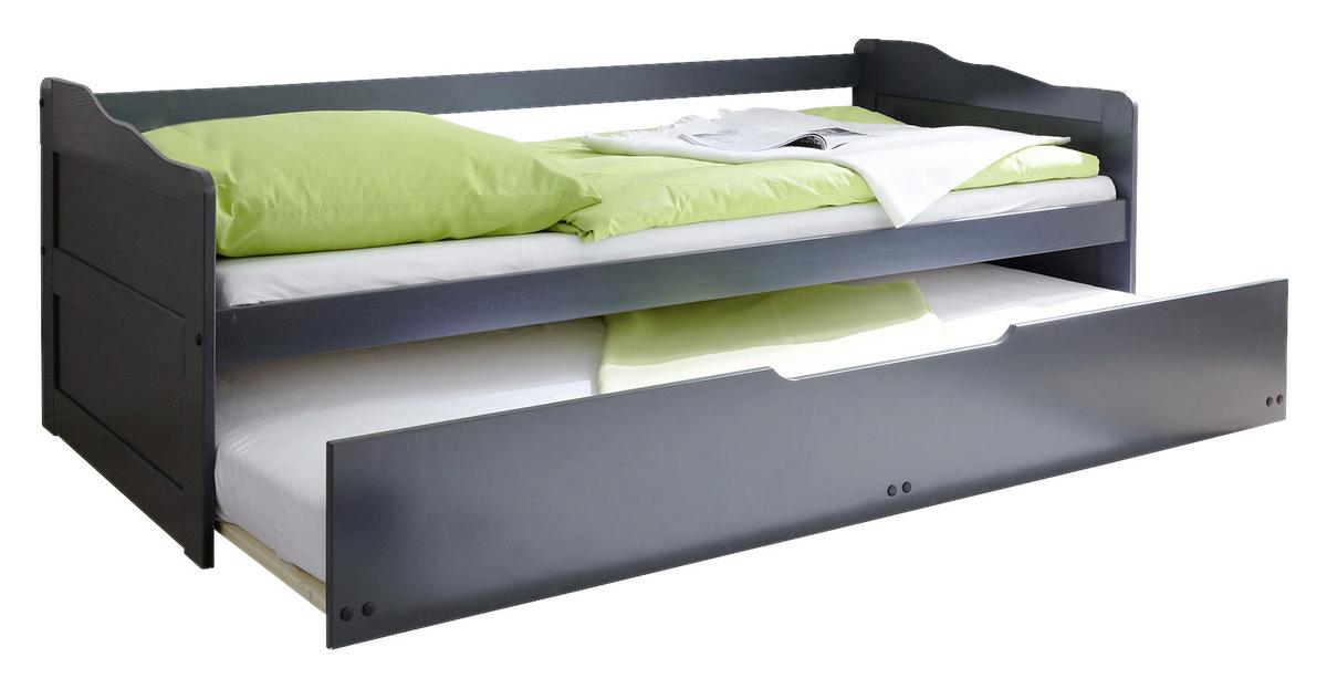 Ausziehbett Echtholz Massiv 90x200 Marianne, Grau - Grau, Natur, Holz/Kunststoff (90/200cm) - MID.YOU