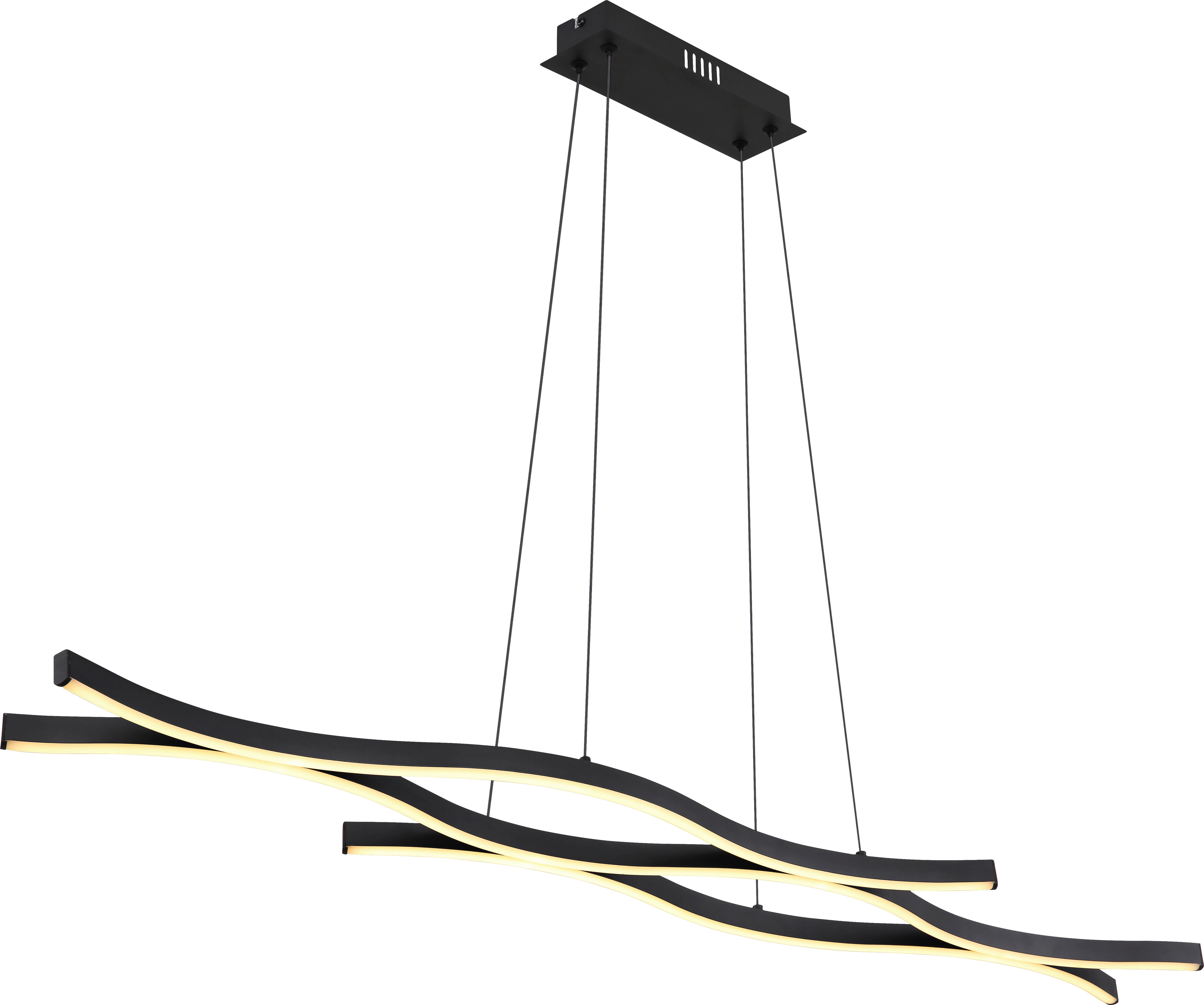 LED závesné svietidlo Relo - čierna/opálová, Modern, kov/plast (107,6/18/120cm) - Mömax