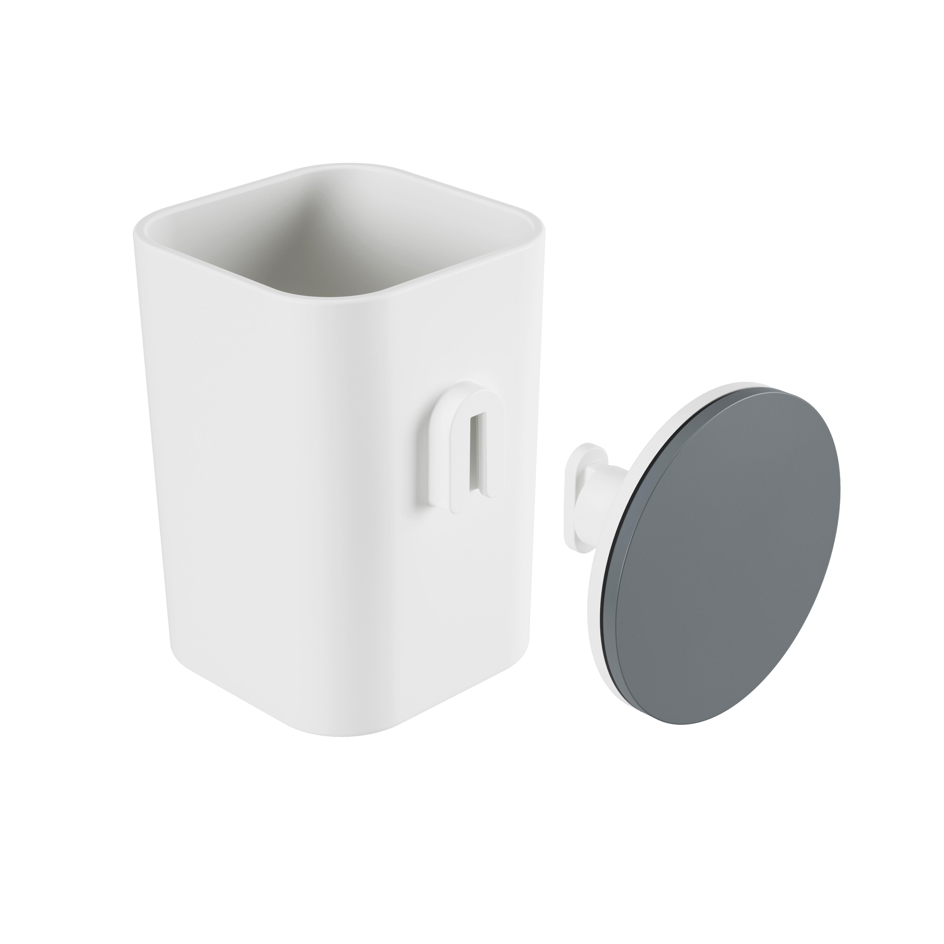 DRŽIAK NA ZUBNÉ KEFKY EASY - biela, Modern, plast (10,1/11,1/7,2cm) - Premium Living