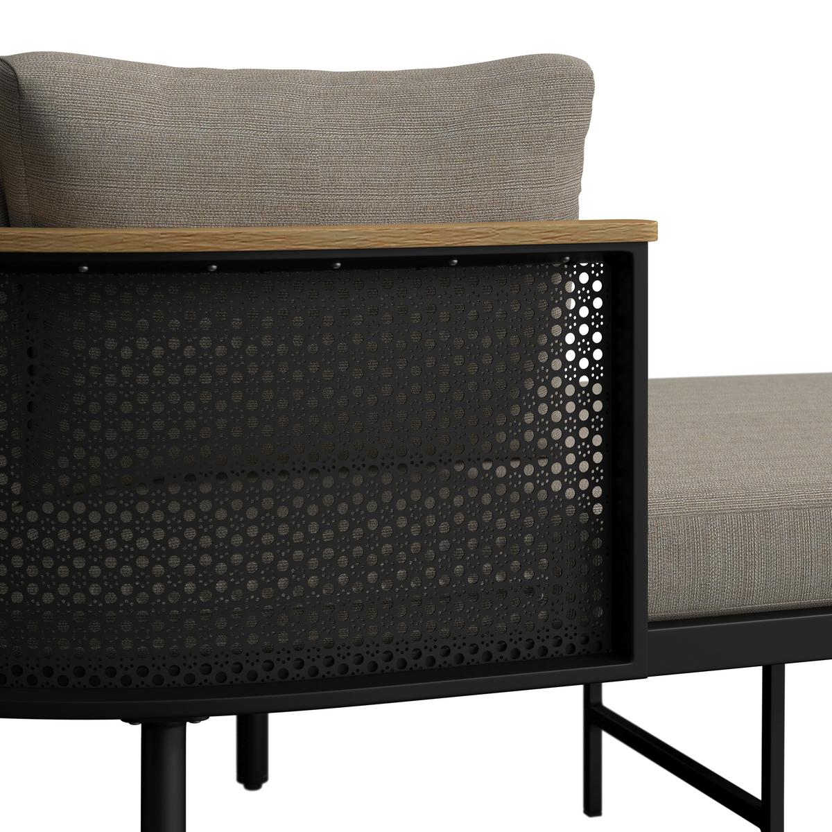 JEDÁLENSKÁ TERASOVÁ SÚPRAVA LISSA - čierna/farba hrušky, Modern, kov/textil - Bessagi Garden