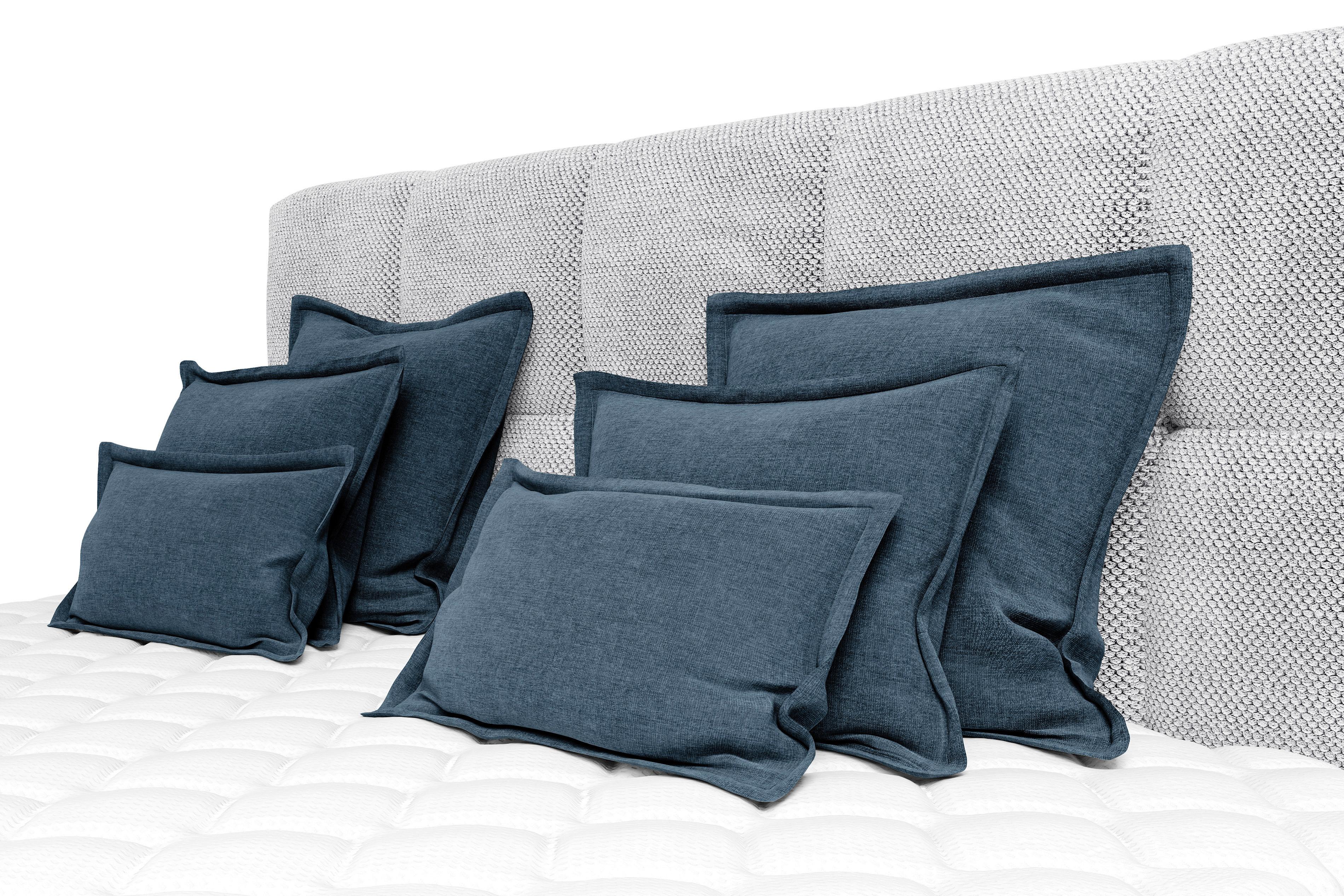 Zierkissenset Chenille Petrol 6-Teilig - Petrol, MODERN, Textil (70-50/60-25/10cm) - MID.YOU