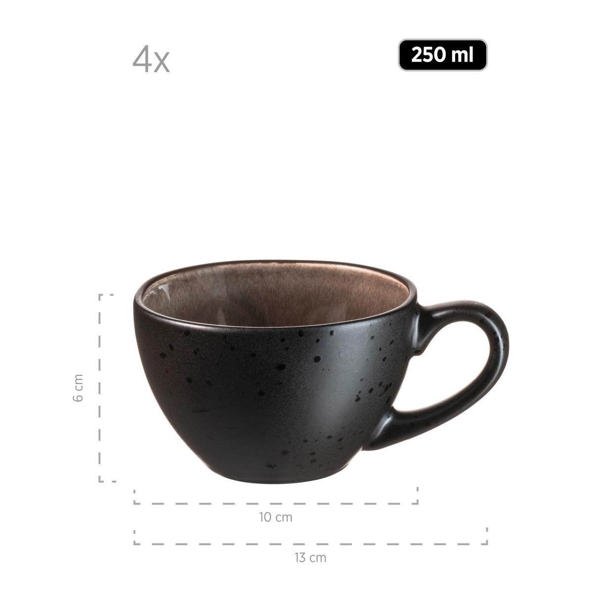Tassenset Niara Organic Steinzeug 8--Teilig. Braun Schwarz - Schwarz/Braun, Basics, Keramik - Mäser