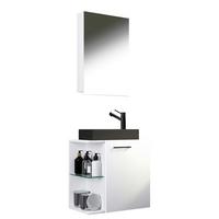 Gästebad Hausa Bl - Schwarz/Weiß, MODERN, Glas/Keramik (52cm) - MID.YOU