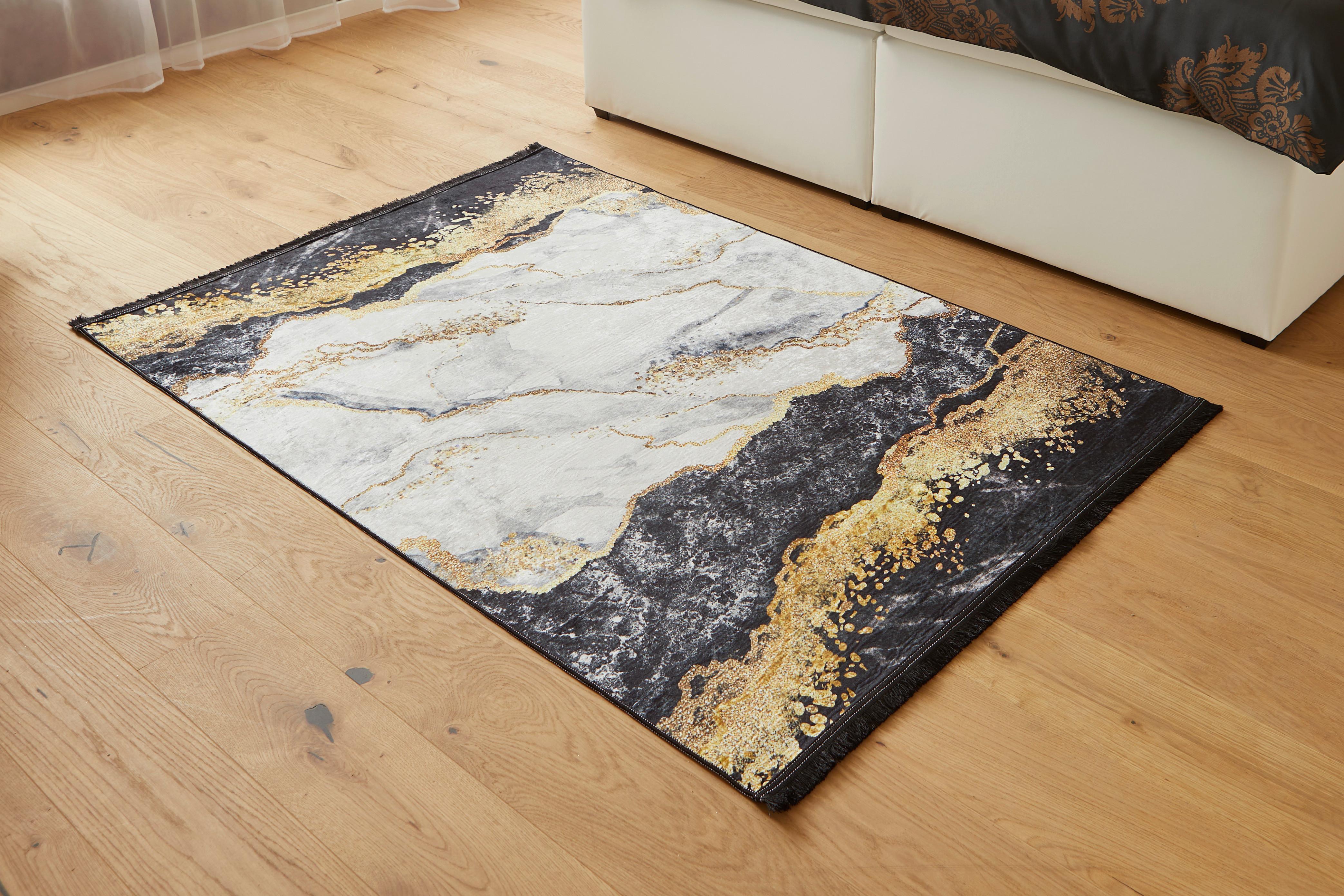 Webteppich Multicolor Zephy 120x170 cm - Goldfarben/Schwarz, Basics, Textil (120/170cm) - Luca Bessoni