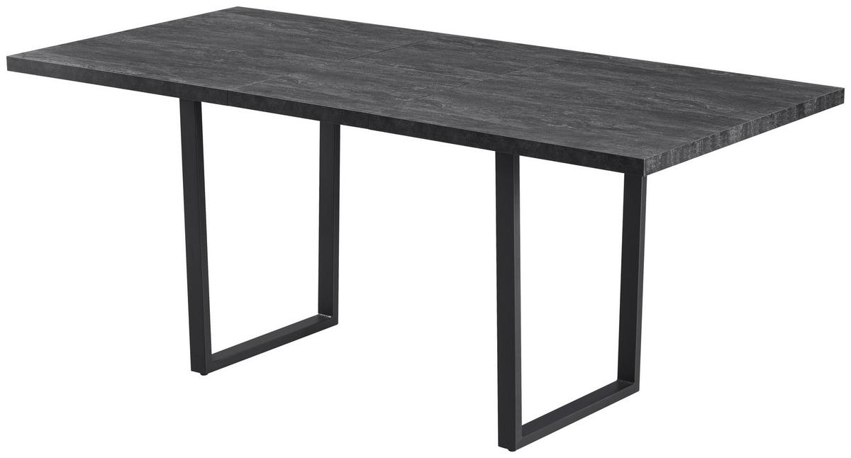 Rozťahovací jedálenský stôl Nils, 140-180x85 cm, tmavosivý - čierna/tmavosivá, Design, kov/kompozitné drevo (140-180/76/85cm) - Mömax