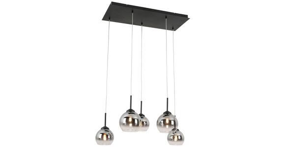 Hängeleuchte Ellen H: 120 Cm 5-Flammig - Chromfarben/Schwarz, Design, Glas/Metall (75/31/120cm) - James Wood