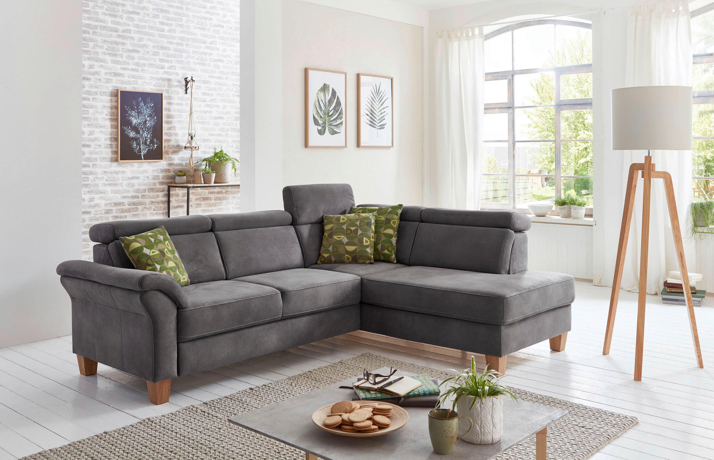 Ecksofa Arngast anthrazit, 245x194 cm - Eichefarben/Beige, KONVENTIONELL, Textil (245/194cm) - Sit & More
