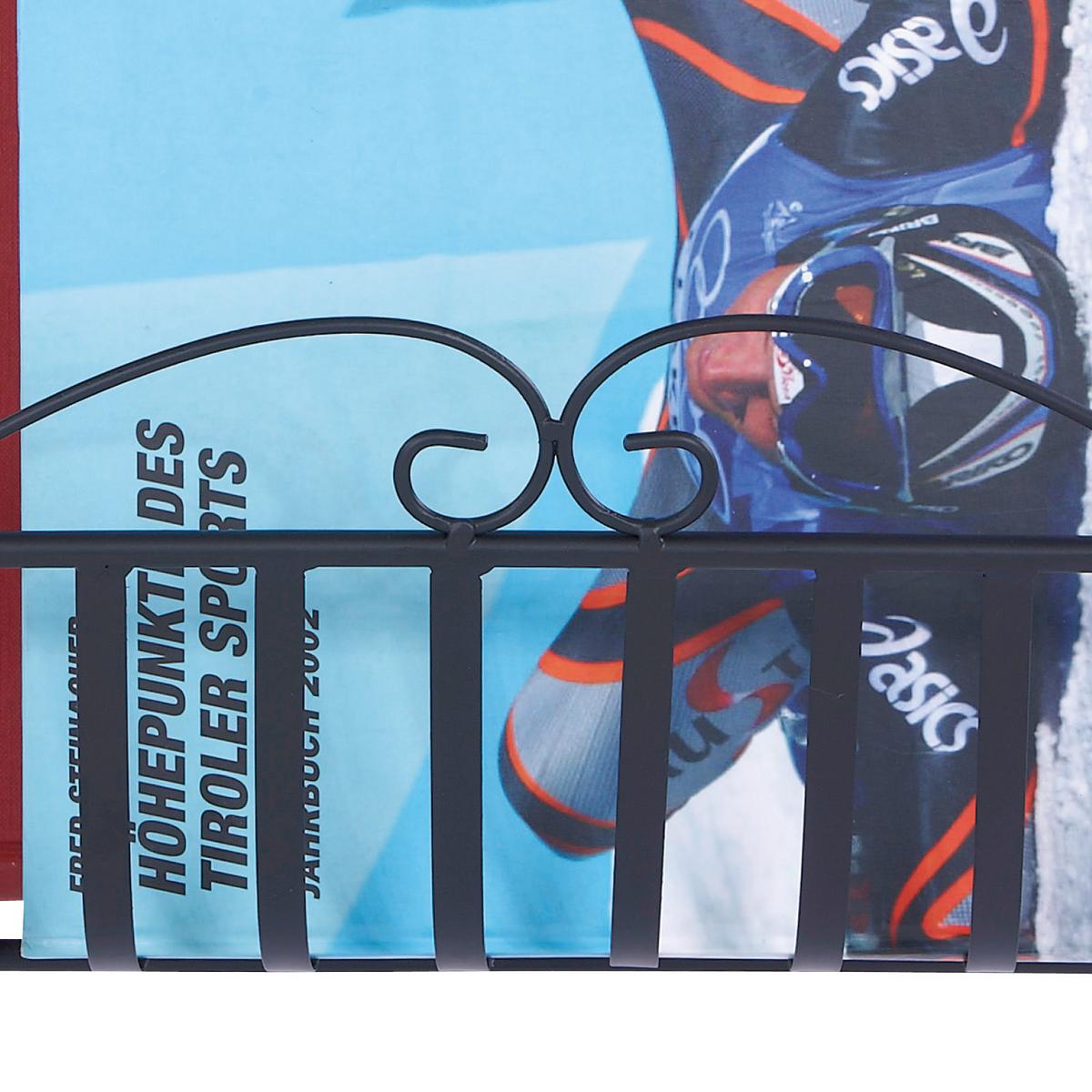 Zeitungsständer Hanne Stahlrohr Schwarz B: 37 cm - Schwarz, MODERN, Metall (37/40/18cm)