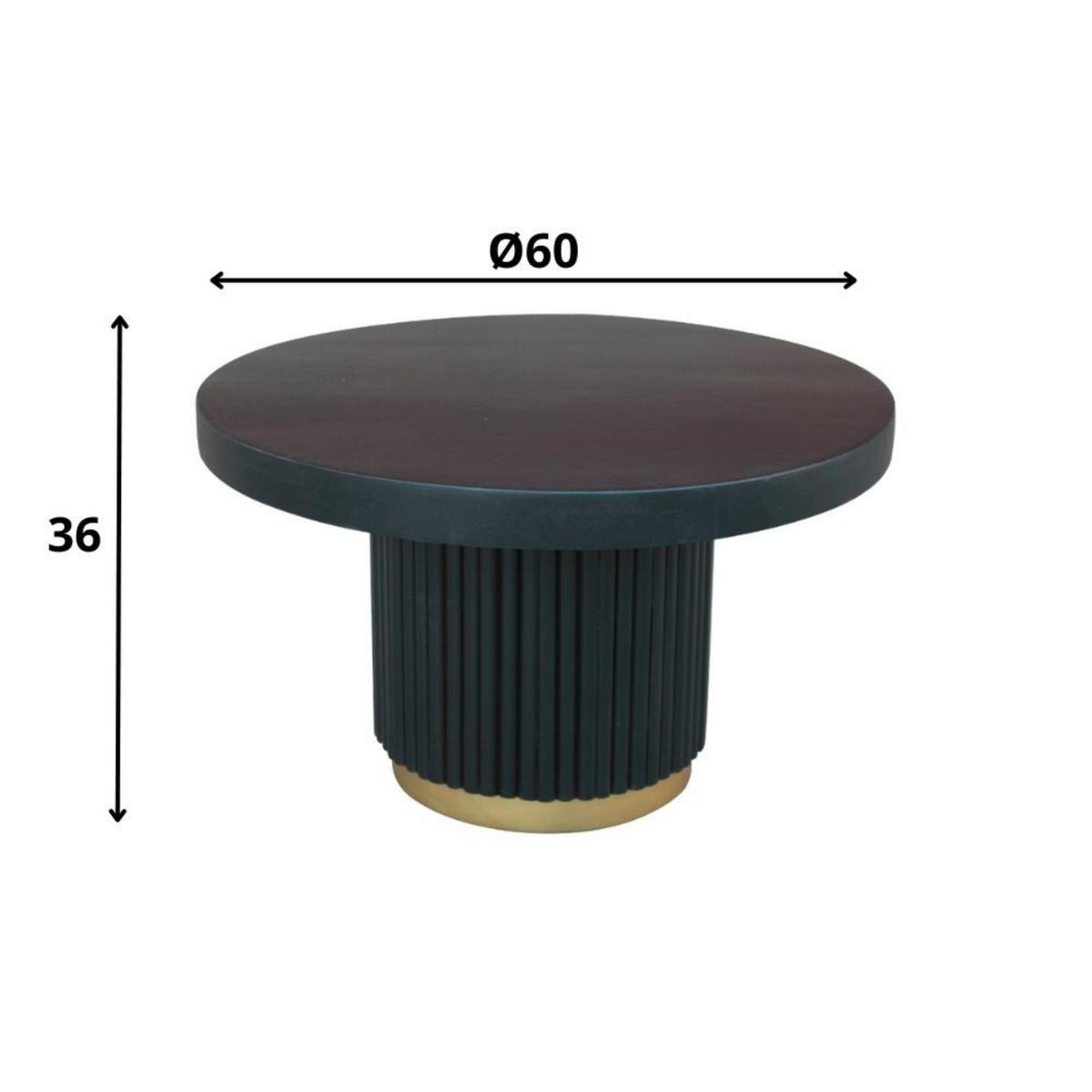 Couchtisch Uitgeest Schwarz/goldfarben, 60 Cm - Goldfarben/Schwarz, MODERN, Holz (60/60/36cm) - MID.YOU