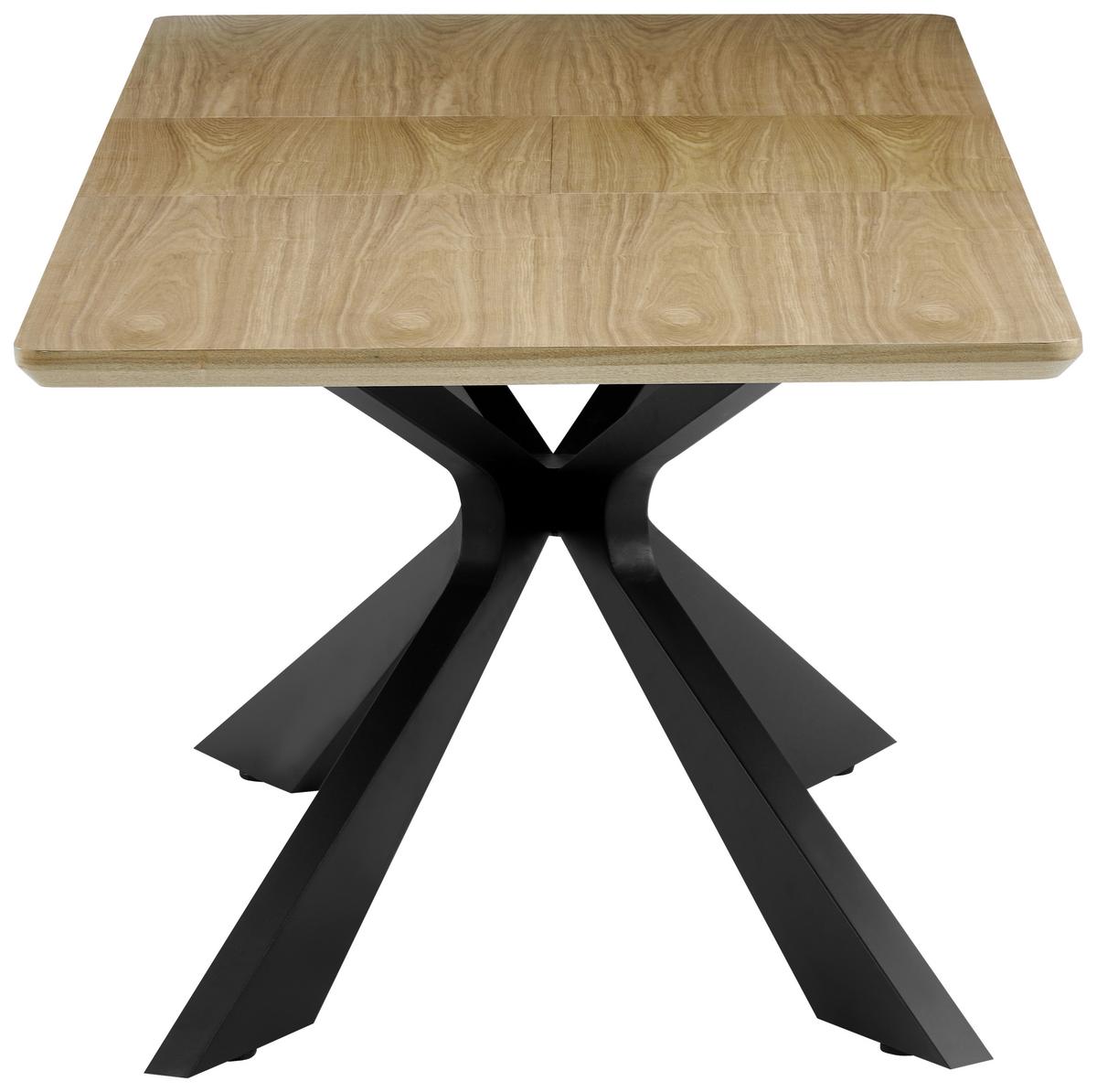 Esstisch Lulea Eichefarben/SchwaezL:160-210cm - Eichefarben/Schwarz, MODERN, Holz/Holzwerkstoff (160/210/90/76cm) - P & B