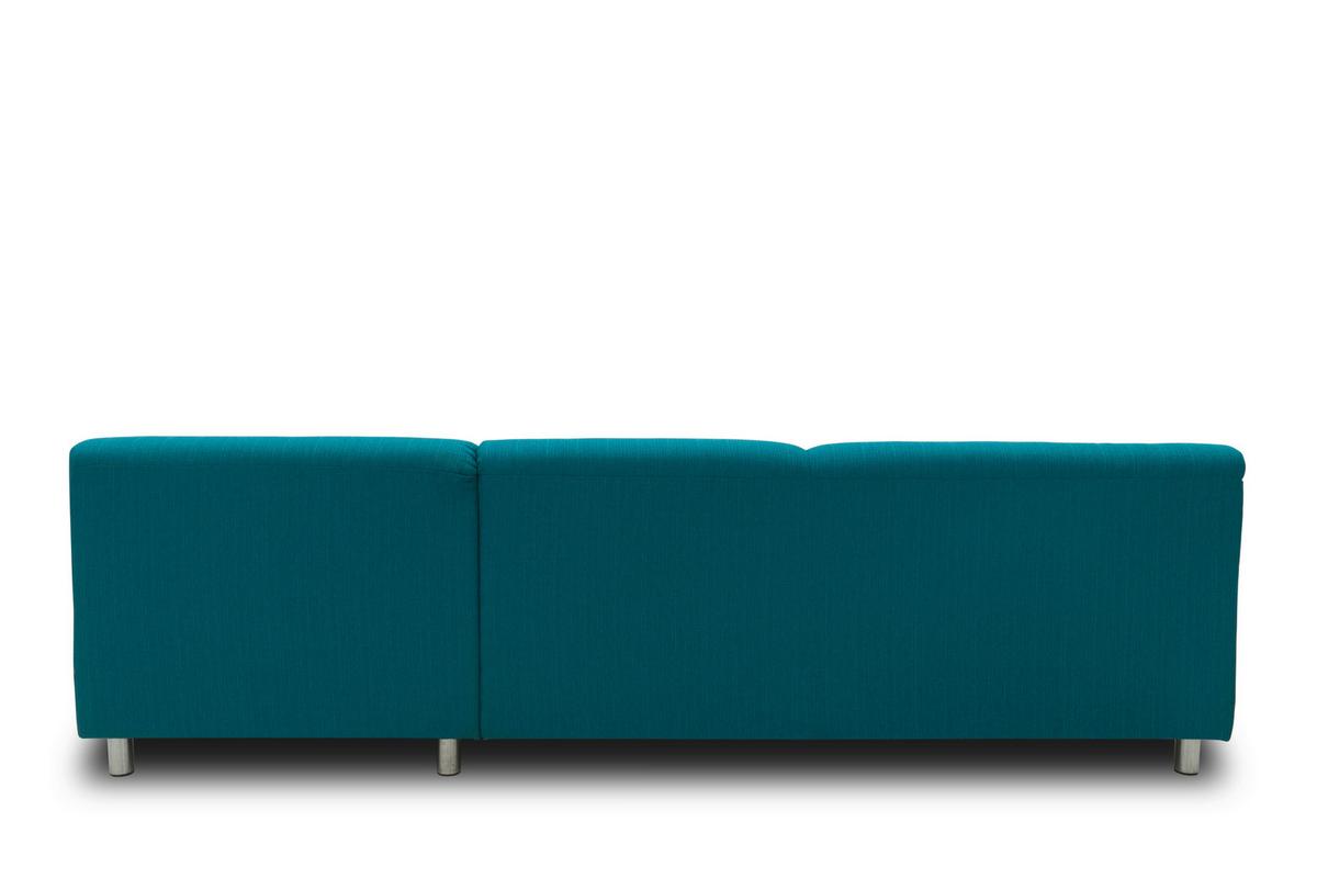 Ecksofa Mit Schlaffunktion Jamie Chromfarben Webstoff - Chromfarben/Petrol, KONVENTIONELL, Textil (252/150cm) - MID.YOU