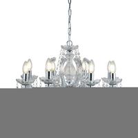Kronleuchter Marie Therese 9xe14, Chromfarben, Mit Behang - Chromfarben, KONVENTIONELL, Glas/Kunststoff (61/100cm)