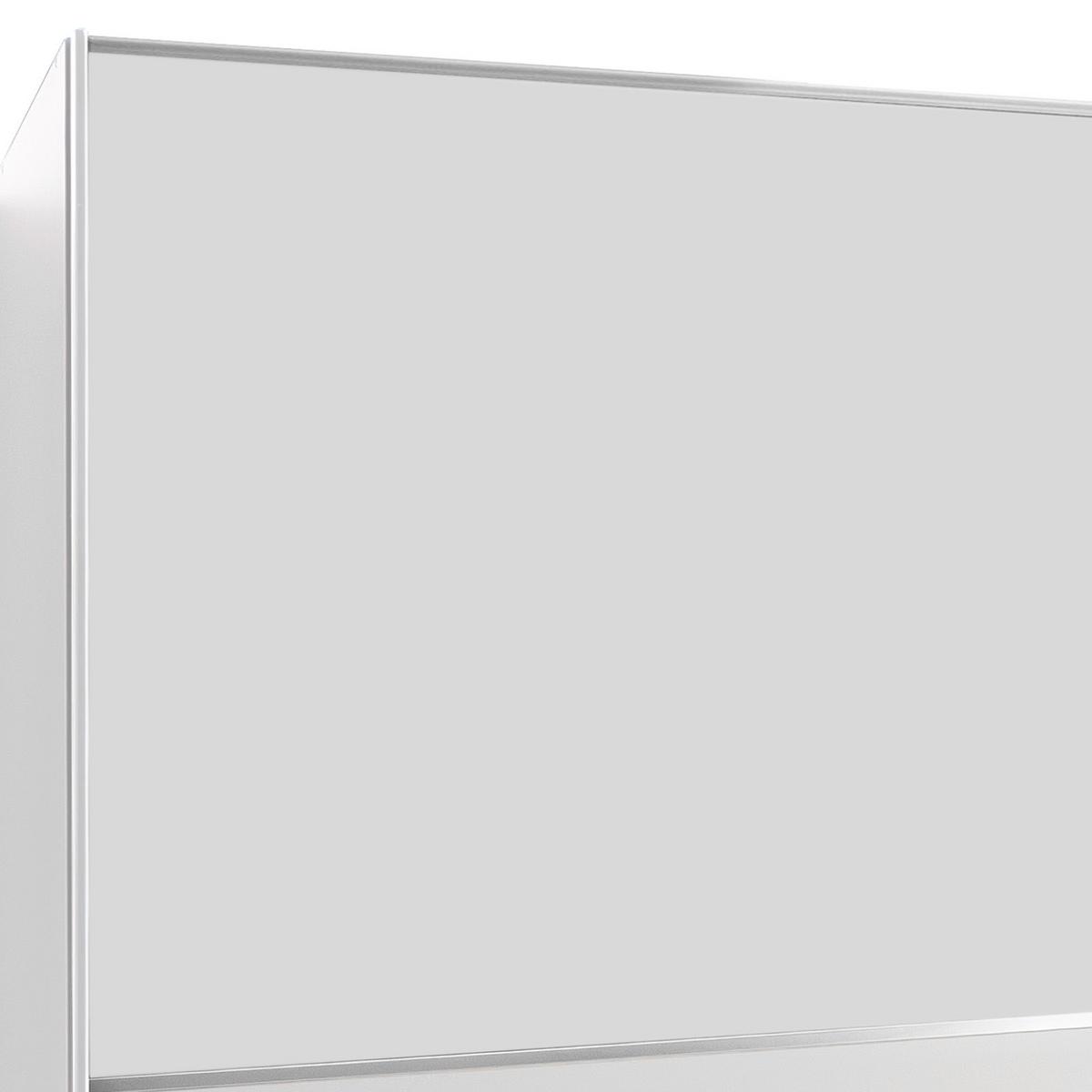 Schwebetürenschrank mit Spiegel 180cm Baden, Weiß Dekor - Weiß, Design, Glas/Holzwerkstoff (180/198/64cm) - MID.YOU