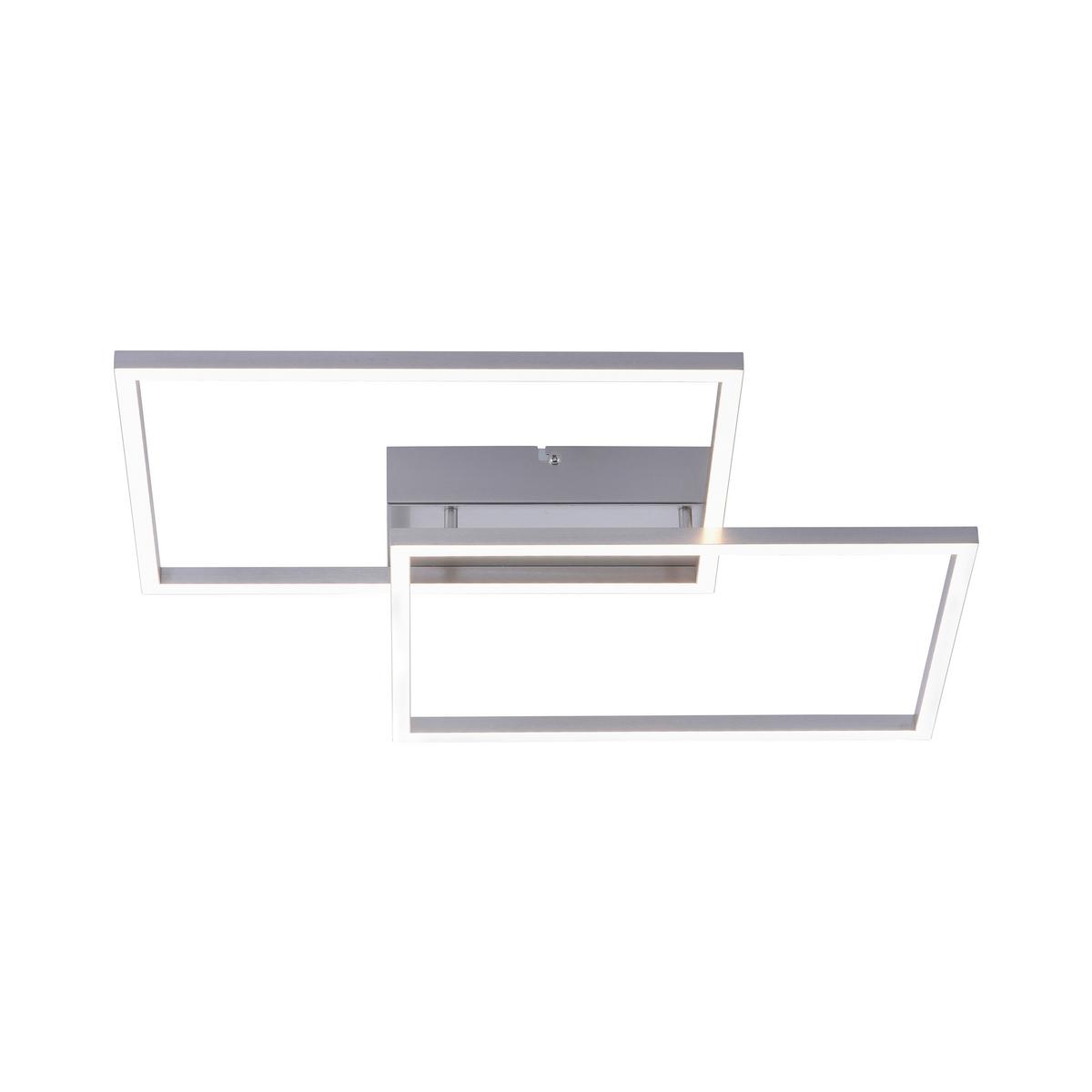 LED-Deckenleuchten Iven L: 75,5 cm dimmbar Mit - Chromfarben/Alufarben, Design, Kunststoff/Metall (75,5/56,2/7cm)