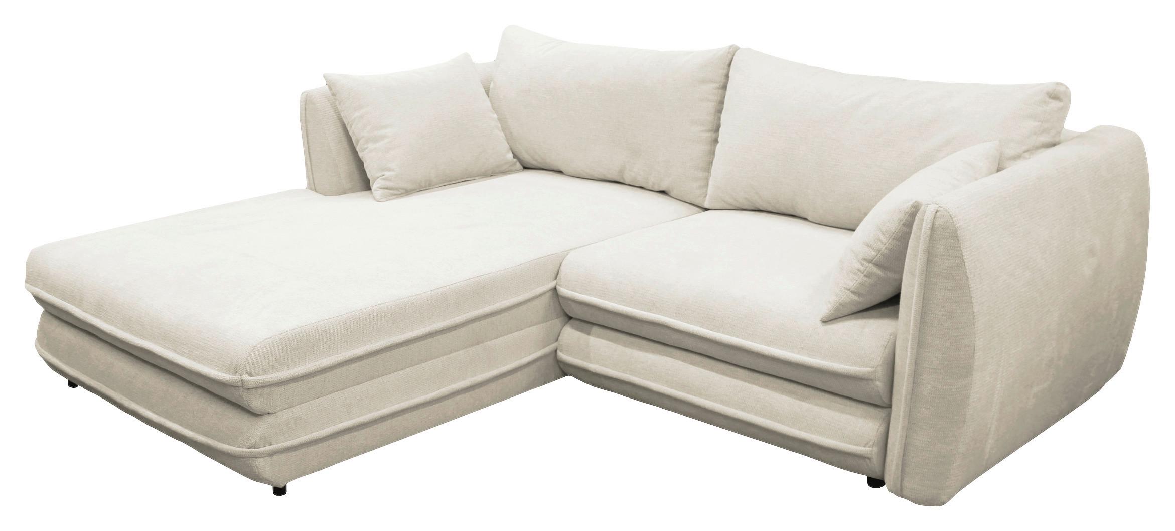 Ecksofa Vivaldi Creme S: 201x240 cm - Creme/Schwarz, Design, Textil (201/240cm) - MID.YOU