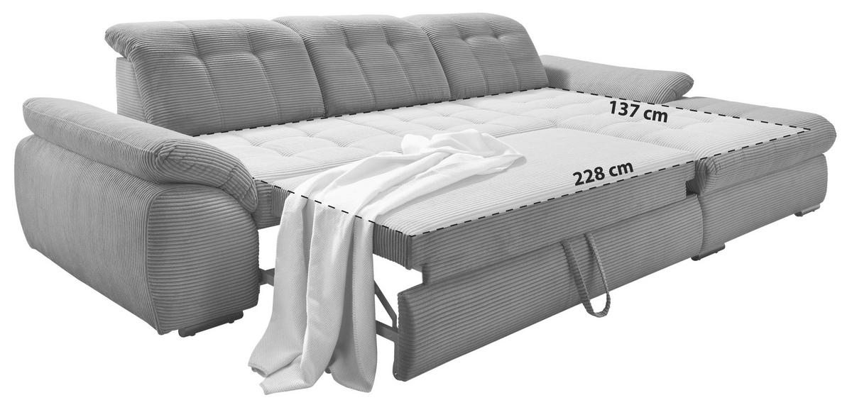 Ecksofa mit Bettkasten Rigatti Goldfarben 314x184 cm - Goldfarben/Schwarz, MODERN, Textil (314/184cm) - Livetastic