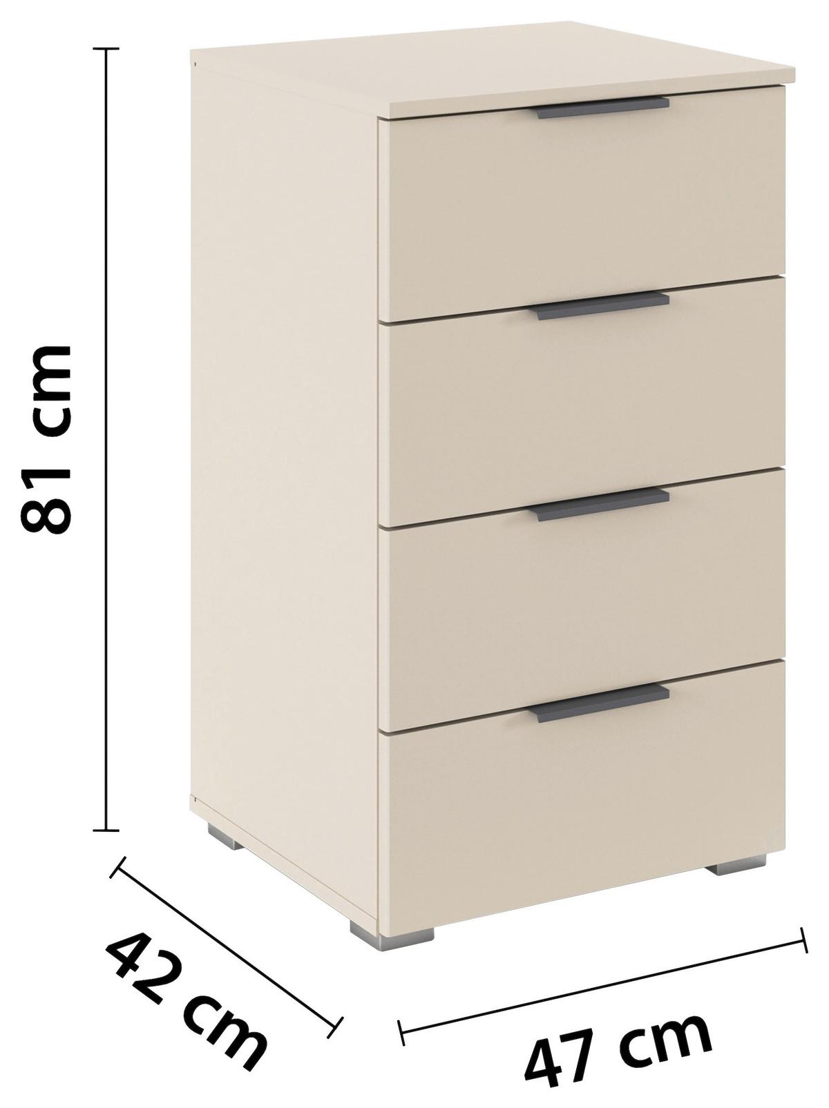 Nachtkästchen Alabama Champagner B: 47 Cm - Champagner/Alufarben, MODERN, Holzwerkstoff (47/81/42cm) - Rauch Möbel