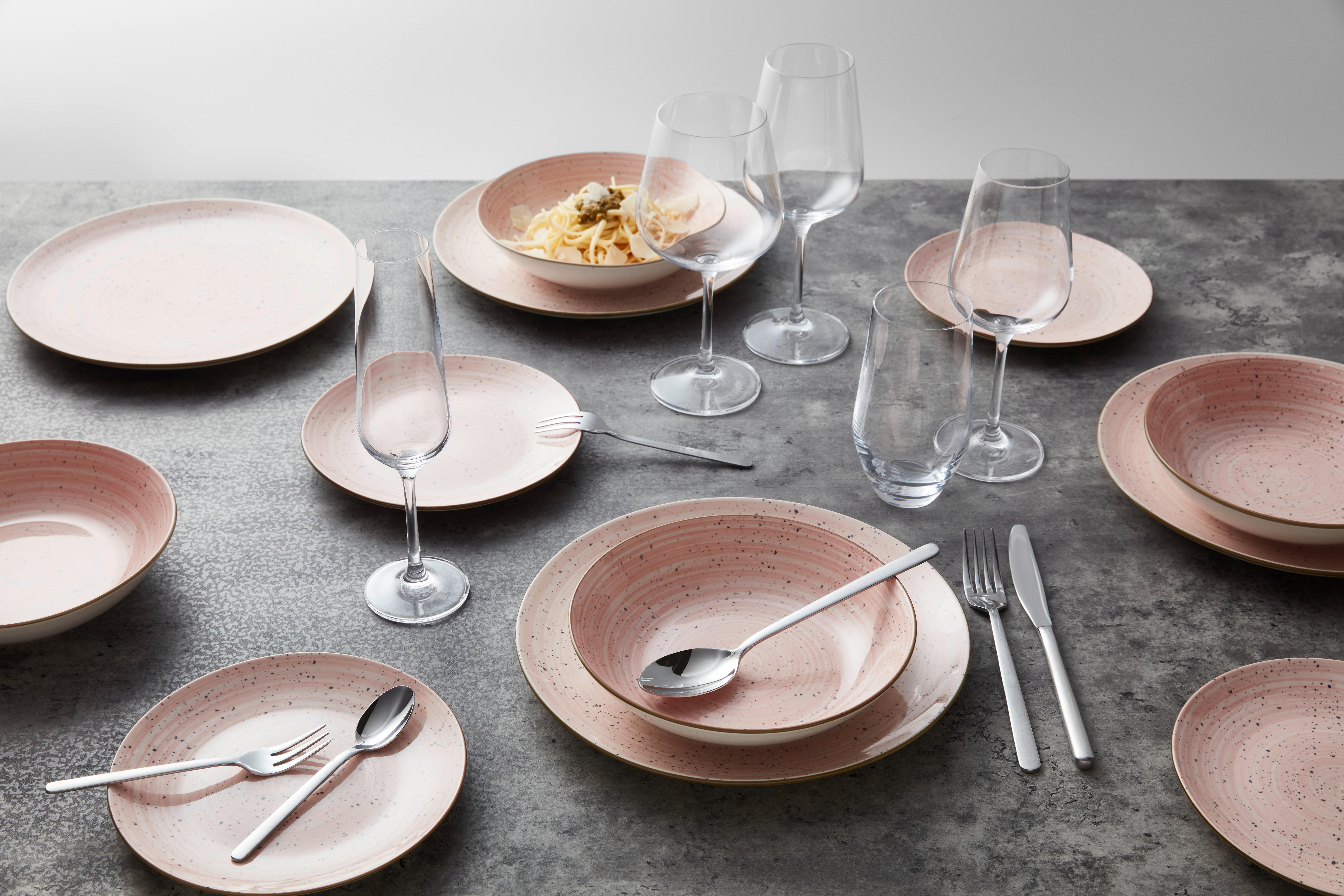 JÍDELNÍ SOUPRAVA 12-dílná, pro 4 osoby - růžová, Konvenční, keramika - Modern Living